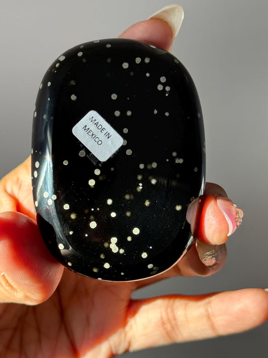 Stardust Obsidian Palmstone, Rare Obsidian From Jalisco Mexico,