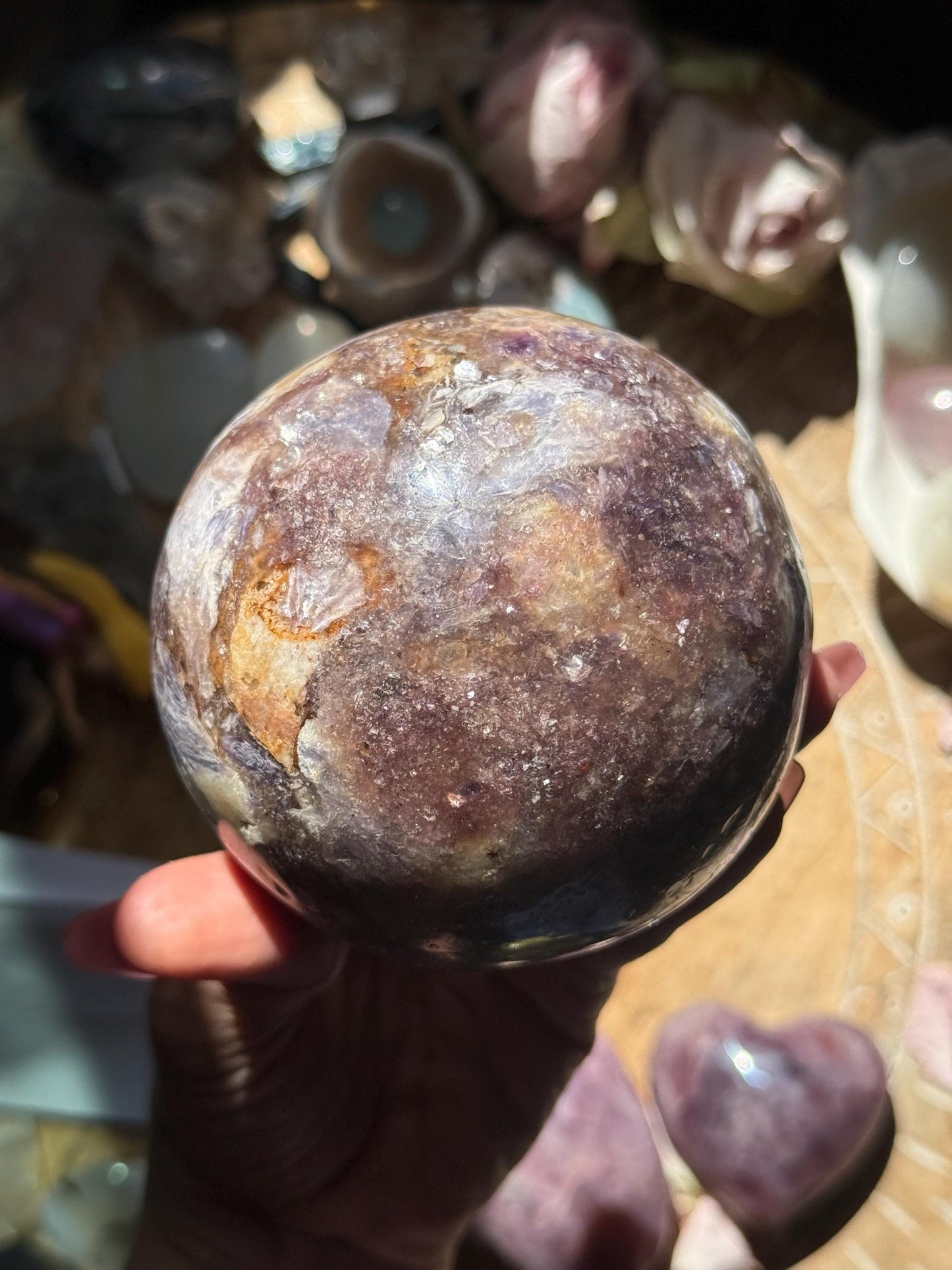 Large Lepidolite Sphere, Purple Mica Crystal, Muscovite Crystal, Purple Mica, Crystal Ball, Large, Lepidiolite