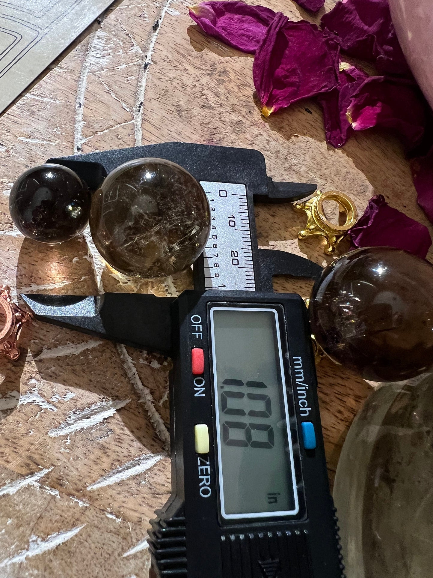 Small Smoky Quartz Sphere, Rainbow Smoky Quartz, crystal ball with crown holder,