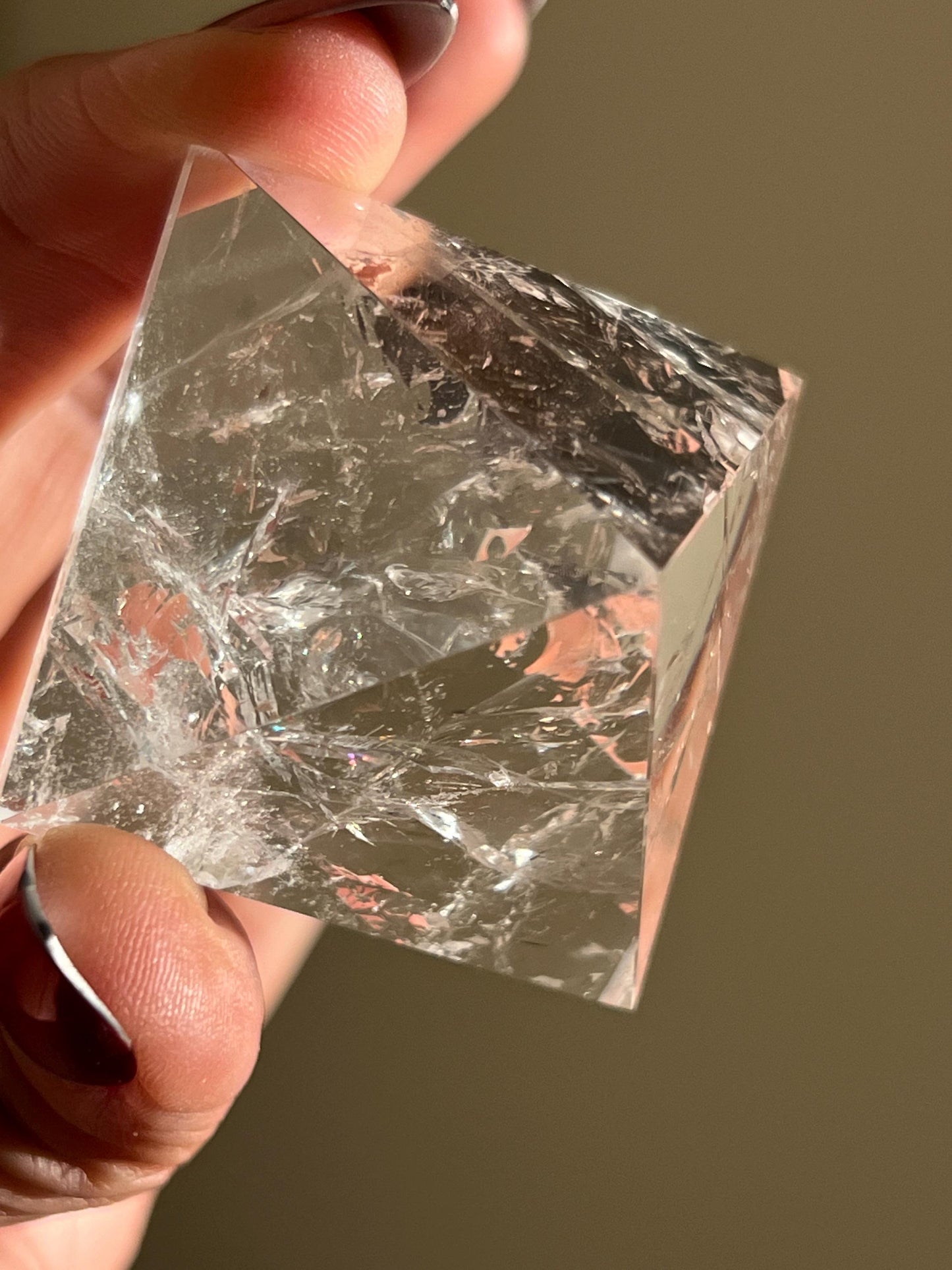 Natural Clear Quartz Pyramid With Chevron Patterns, Crystal Pyramid, Crystal Carvings, Clear Quartz, Spiritual Gifts, Crystal Gifts, Pyramid