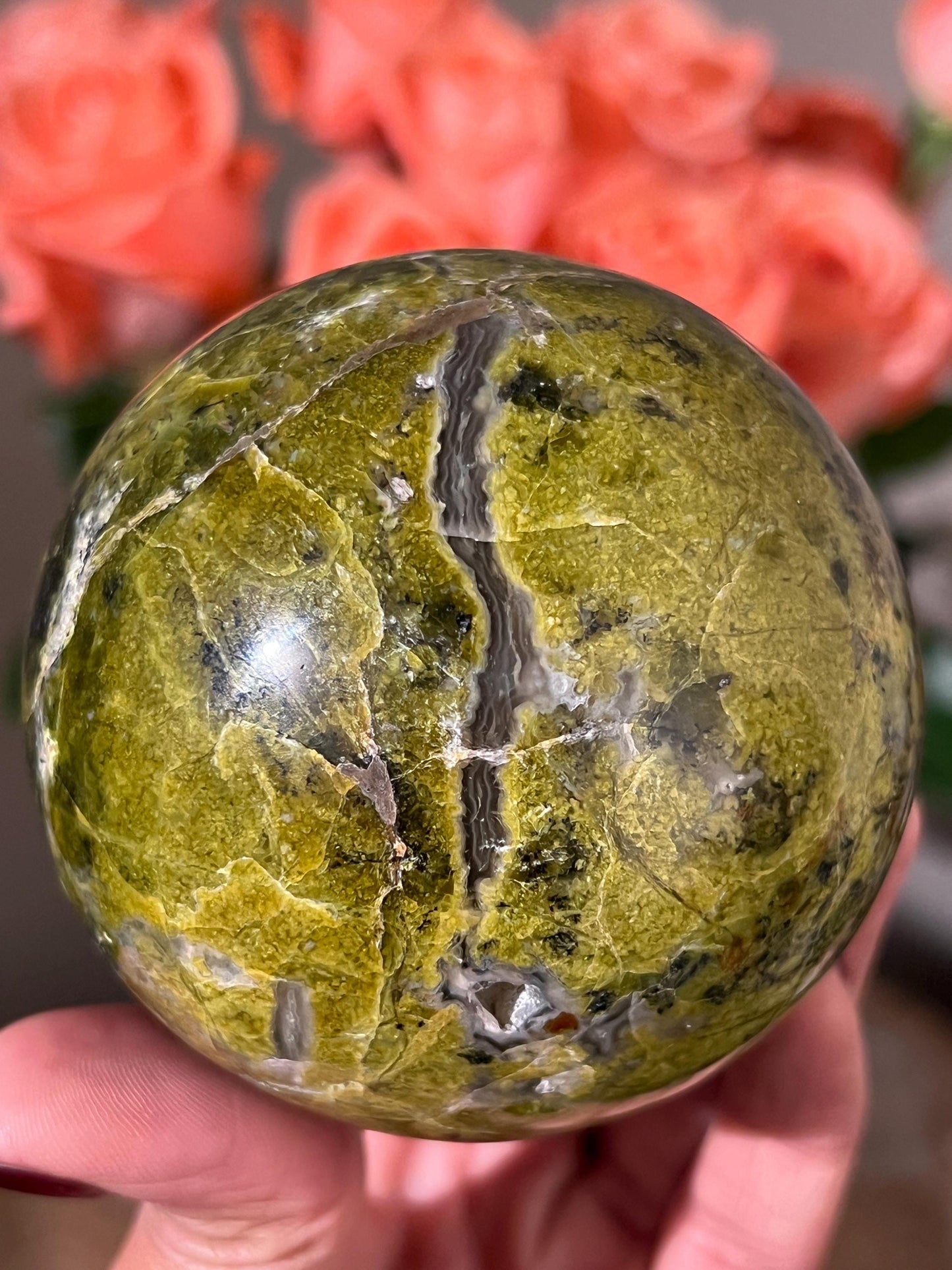 Large Green Opal, Green Opal Stone, Pistachio Opal, Opal Freeform, Palm Stone, Heart Chakra Healing Crystal, Crystals for Greif,