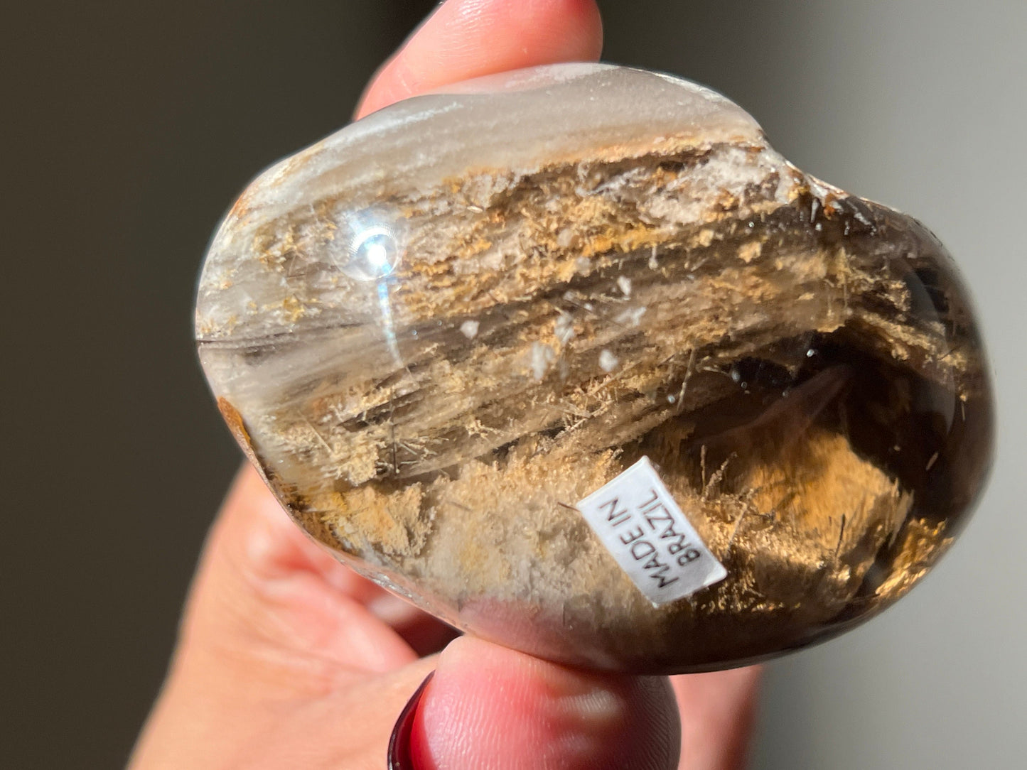 Lodolite Lens From Brazil, Garden Quartz, Lodolite Quartz, Scenic Quartz, Healing Crystals, Unique Crystals