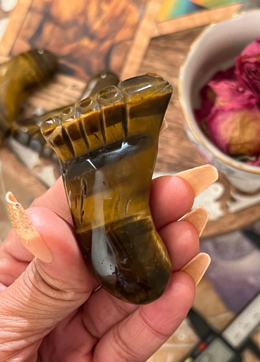 Tiger Eye Foot, Tiger Eye Feet, Tiger Eye Carving, Tiger Eye, Crystal Gifts, Crystal Carvings, Cute Gifts, Feng Shui Decoration,