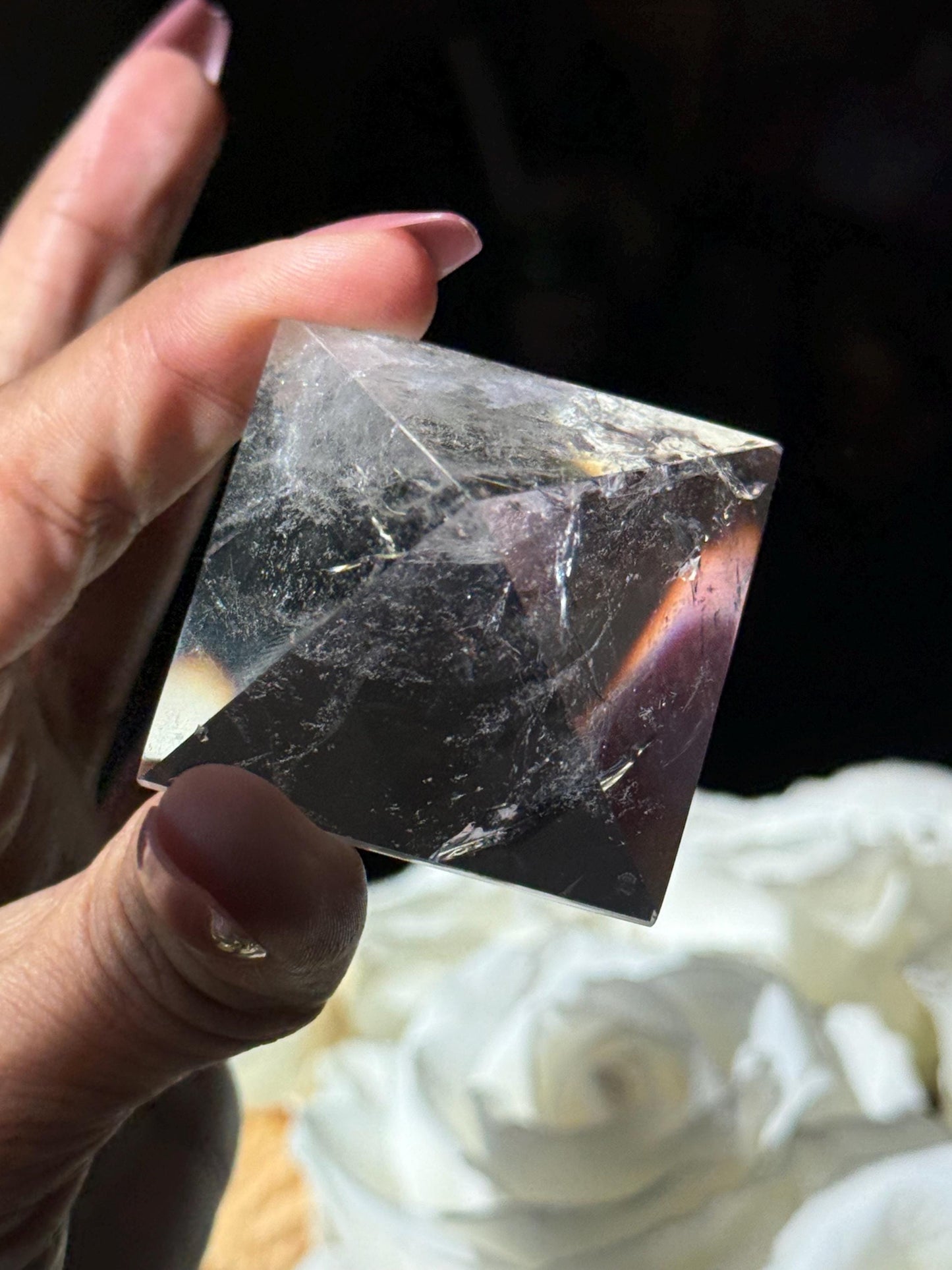 Natural Clear Quartz Pyramid, Rainbow Clear Quartz, Spiritual Home Decoration, Egyptian Pyramid Decoration, High Frequency Quartz, Pyramid