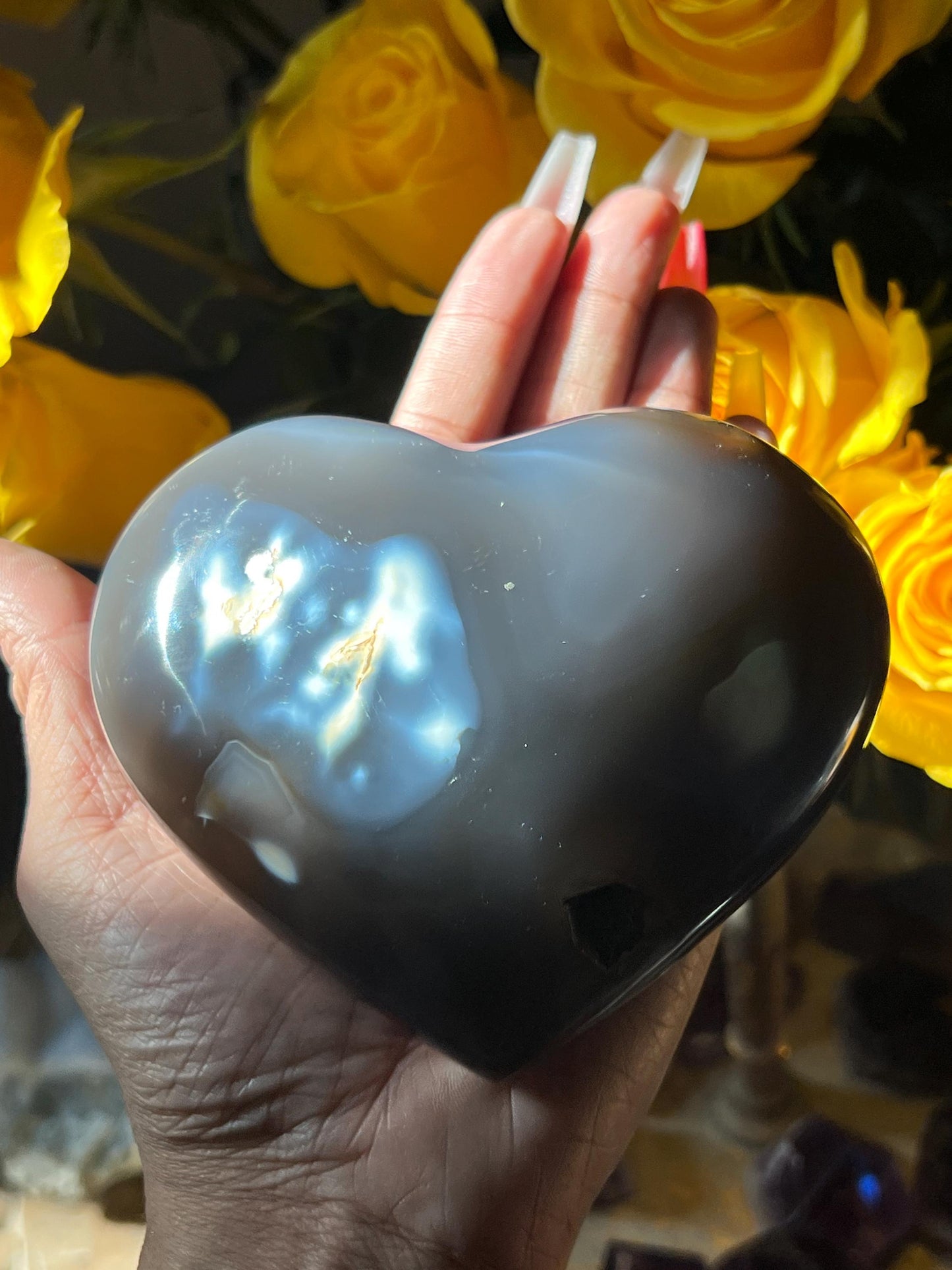 Orca Agate Heart, Orca Agate, Healing Crystals, Crystal Hearts, Crystals for Grieving, Crystal Gifts,