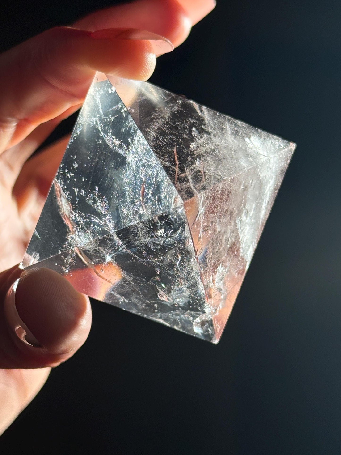 Natural Clear Quartz Pyramid, Rainbow Clear Quartz, Spiritual Home Decoration, Egyptian Pyramid Decoration, High Frequency Quartz, Pyramid
