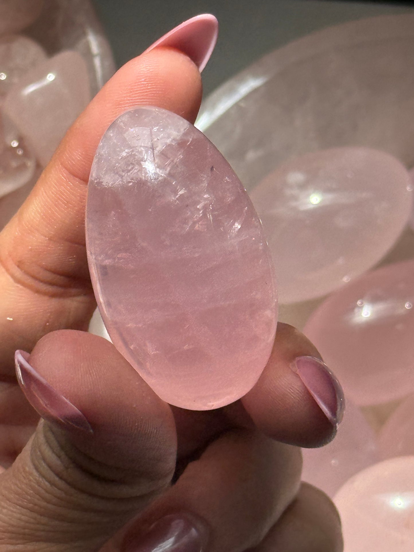 Star Rose Quartz Lingam, Shiva Lingam, Crystal Shiva Lingam, Rose Quartz Tumble