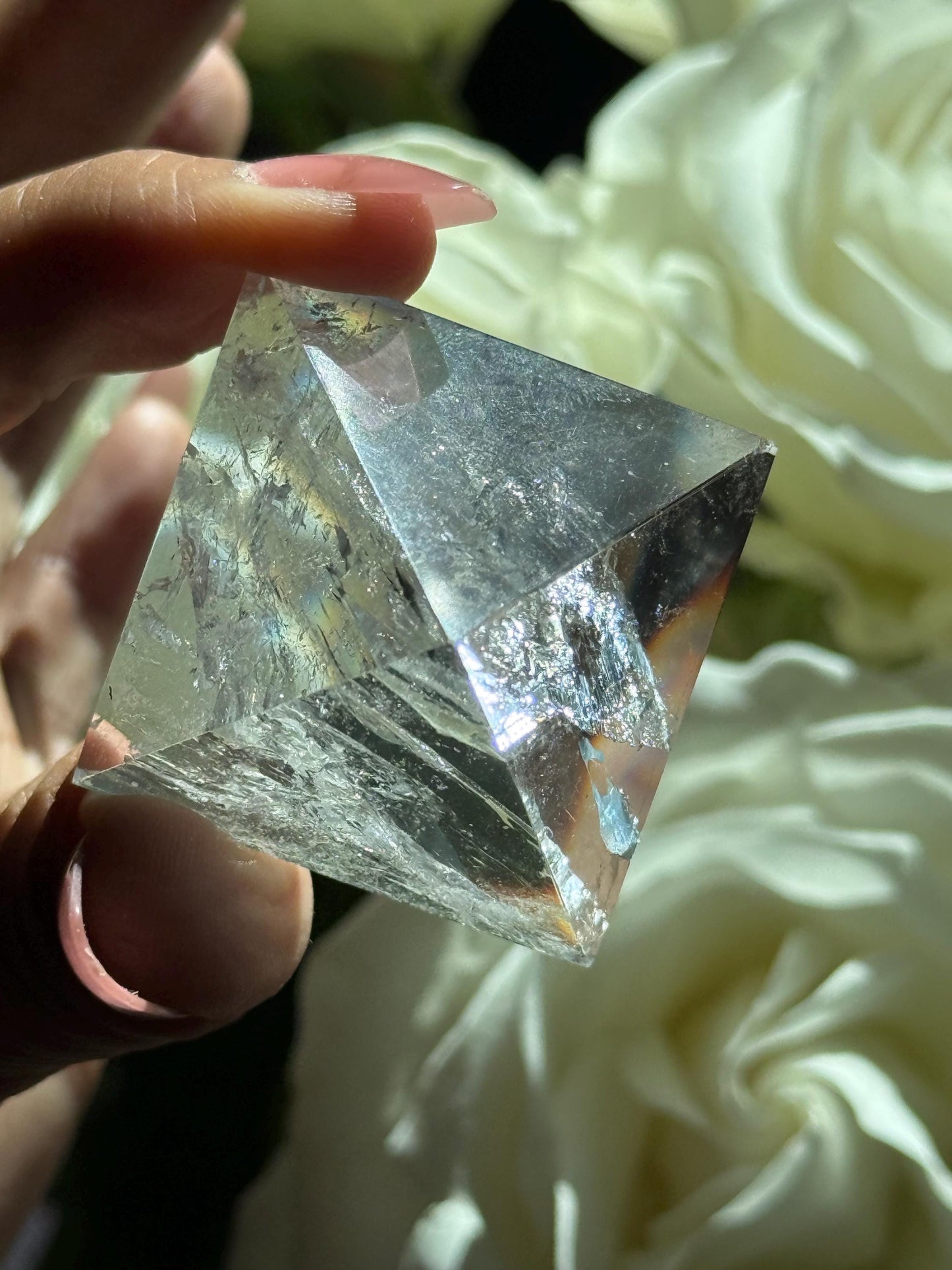 Natural Clear Quartz Pyramid, Rainbow Clear Quartz, Spiritual Home Decoration, Egyptian Pyramid Decoration, High Frequency Quartz, Pyramid