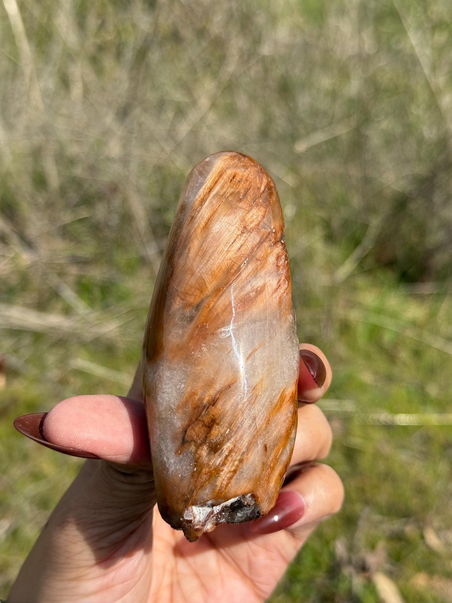 Rabbit Hair Quartz, Orange Rutilated Quartz, Amphibole Quartz, Rutilated Quartz, Amphiboles, Rough Polished Amphibole, Crystal Gifts, SMALL