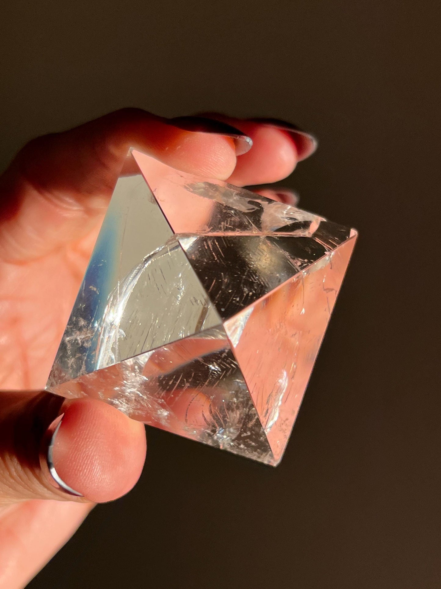 Natural Clear Quartz Pyramid, Rainbow Clear Quartz, Spiritual Home Decoration, Egyptian Pyramid Decoration, High Frequency Quartz, Pyramid