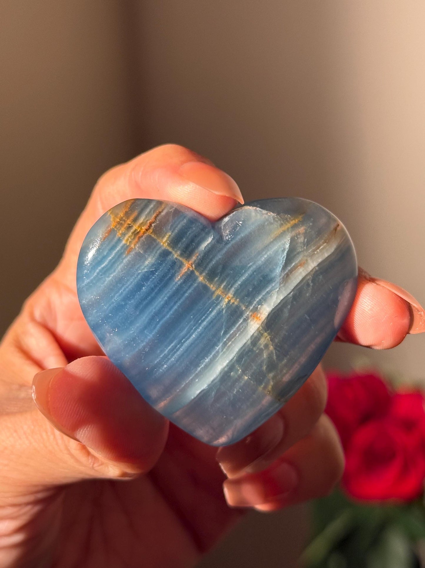 Blue Onyx Heart, BLUE ONYX, Lemurian Aquatine Heart, Crystal Gifts, Metaphysical Gifts, Valentines day Gift, Crystal Hearts, MINI