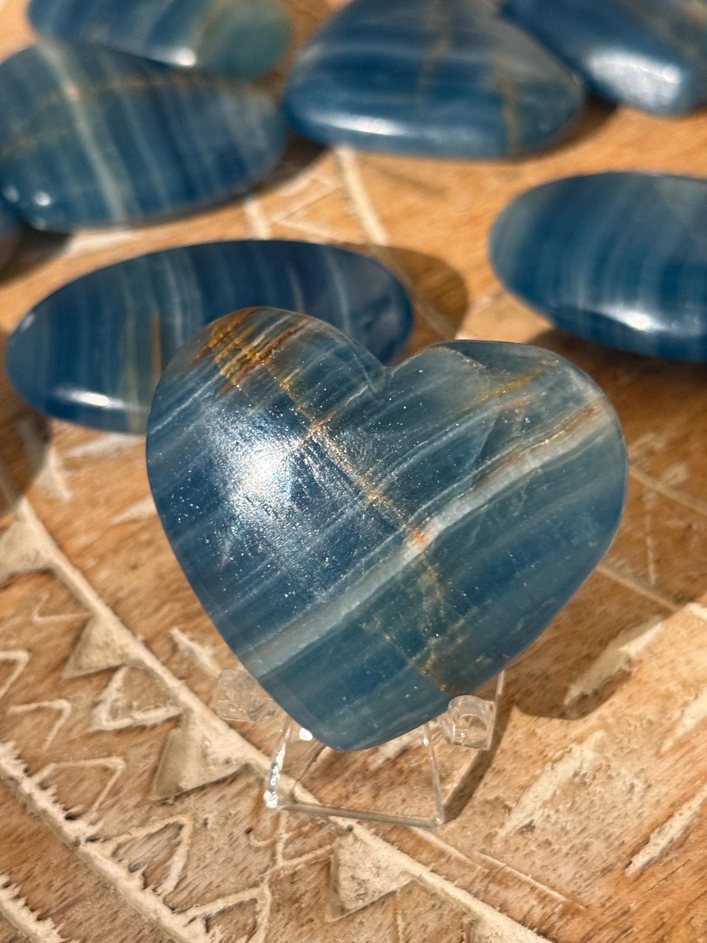 Blue Onyx Heart, BLUE ONYX, Lemurian Aquatine Heart, Crystal Gifts, Metaphysical Gifts, Valentines day Gift, Crystal Hearts, MINI