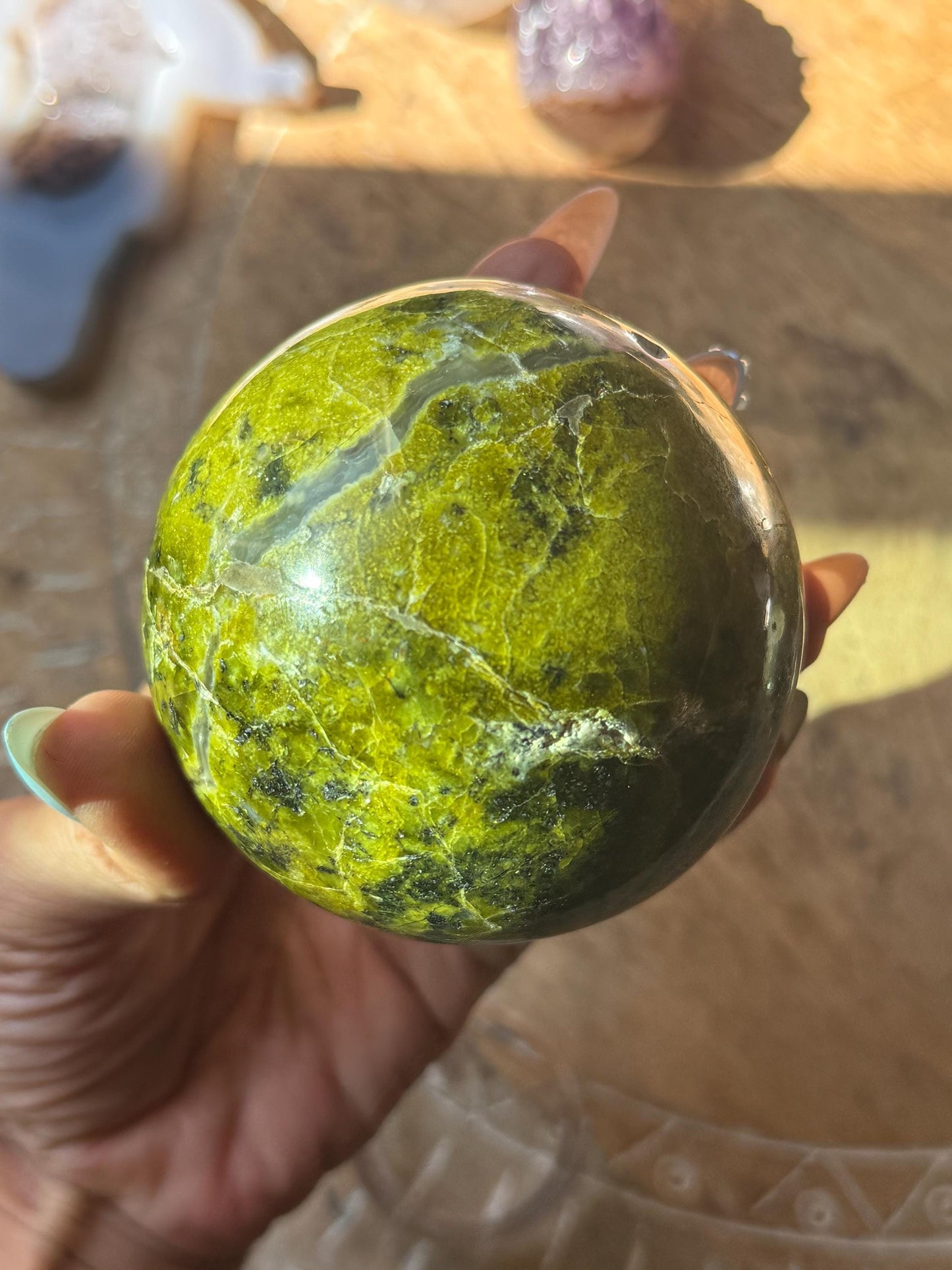 Large Green Opal, Green Opal Stone, Pistachio Opal, Opal Freeform, Palm Stone, Heart Chakra Healing Crystal, Crystals for Greif,