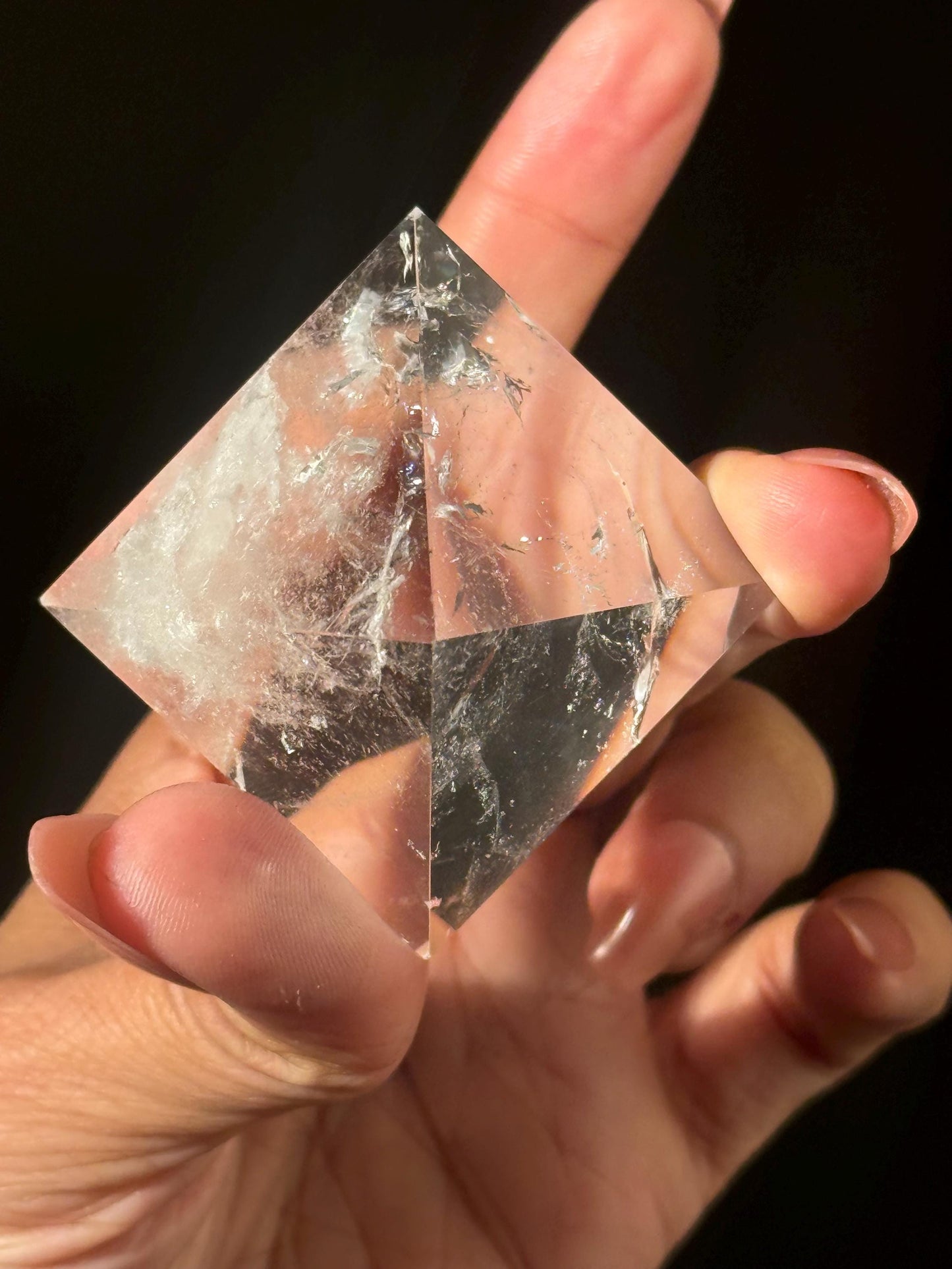 Natural Clear Quartz Pyramid, Rainbow Clear Quartz, Spiritual Home Decoration, Egyptian Pyramid Decoration, High Frequency Quartz, Pyramid