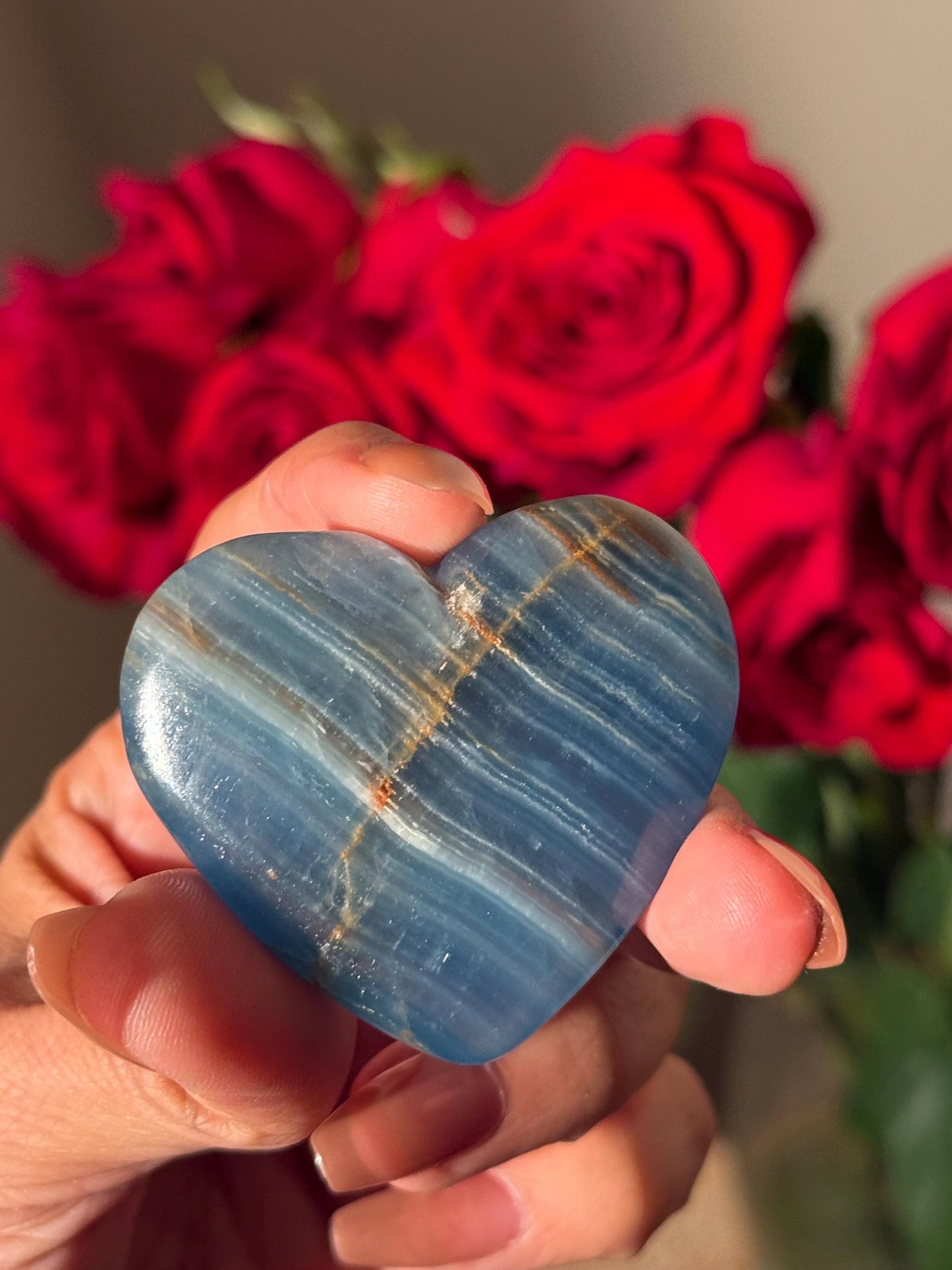 Blue Onyx Heart, BLUE ONYX, Lemurian Aquatine Heart, Crystal Gifts, Metaphysical Gifts, Valentines day Gift, Crystal Hearts, MINI