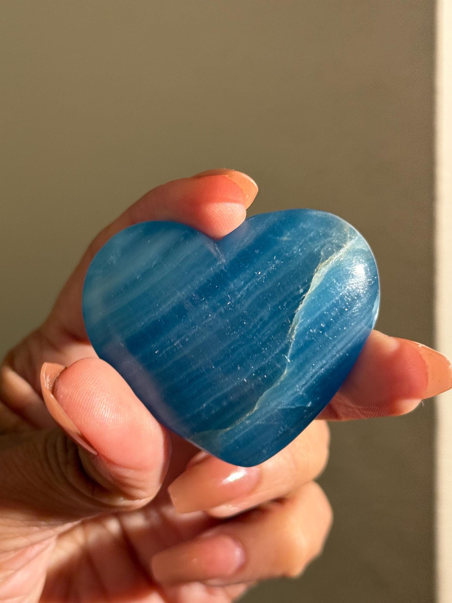 Blue Onyx Heart, BLUE ONYX, Lemurian Aquatine Heart, Crystal Gifts, Metaphysical Gifts, Valentines day Gift, Crystal Hearts, MINI