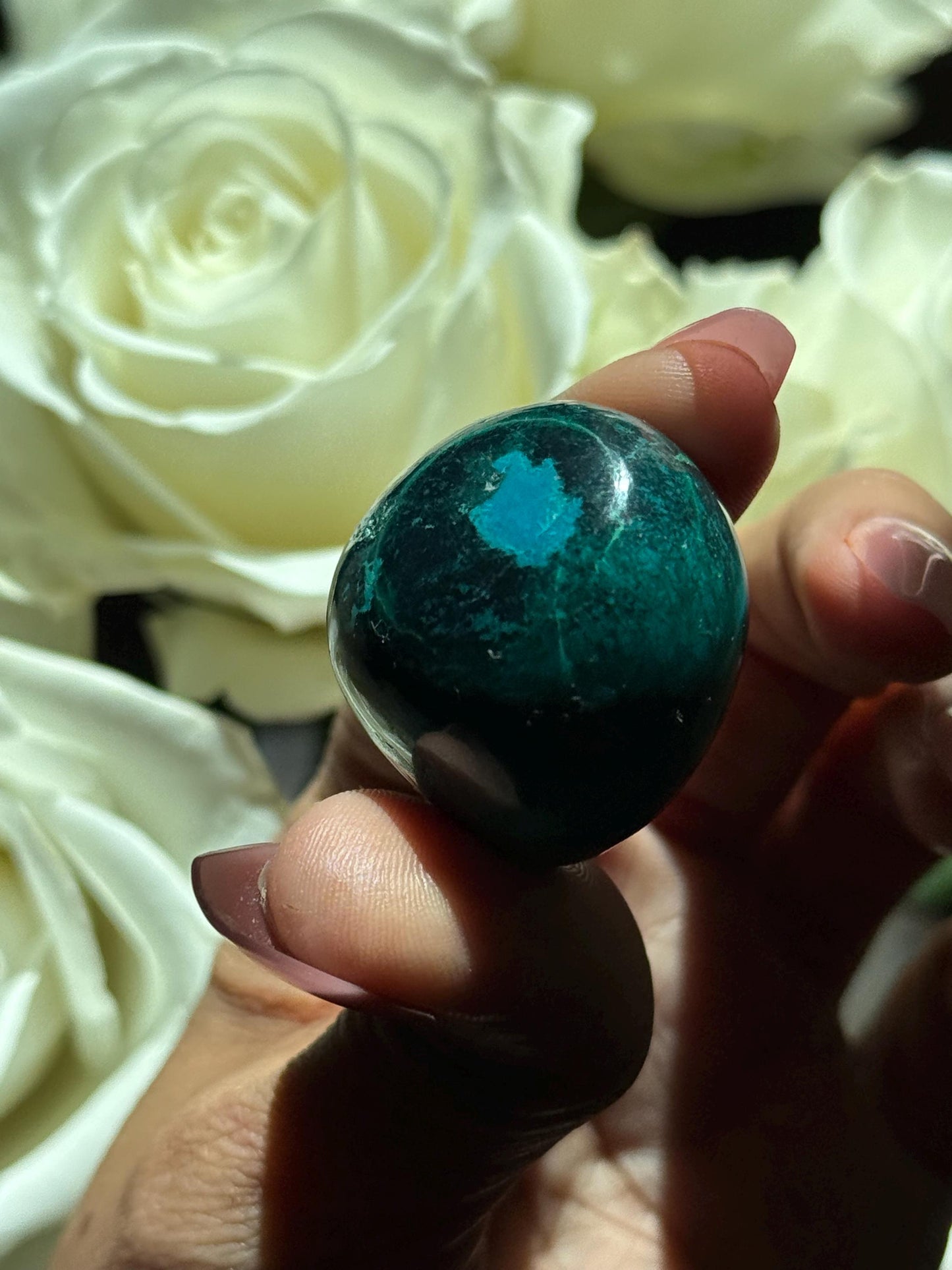 Chrysocolla tumble, Polished Chrysocolla, Natural Chrysocolla, Malachite Chrysocolla Tumble, Crystal Gifts, Tumble Crystals, SMALL