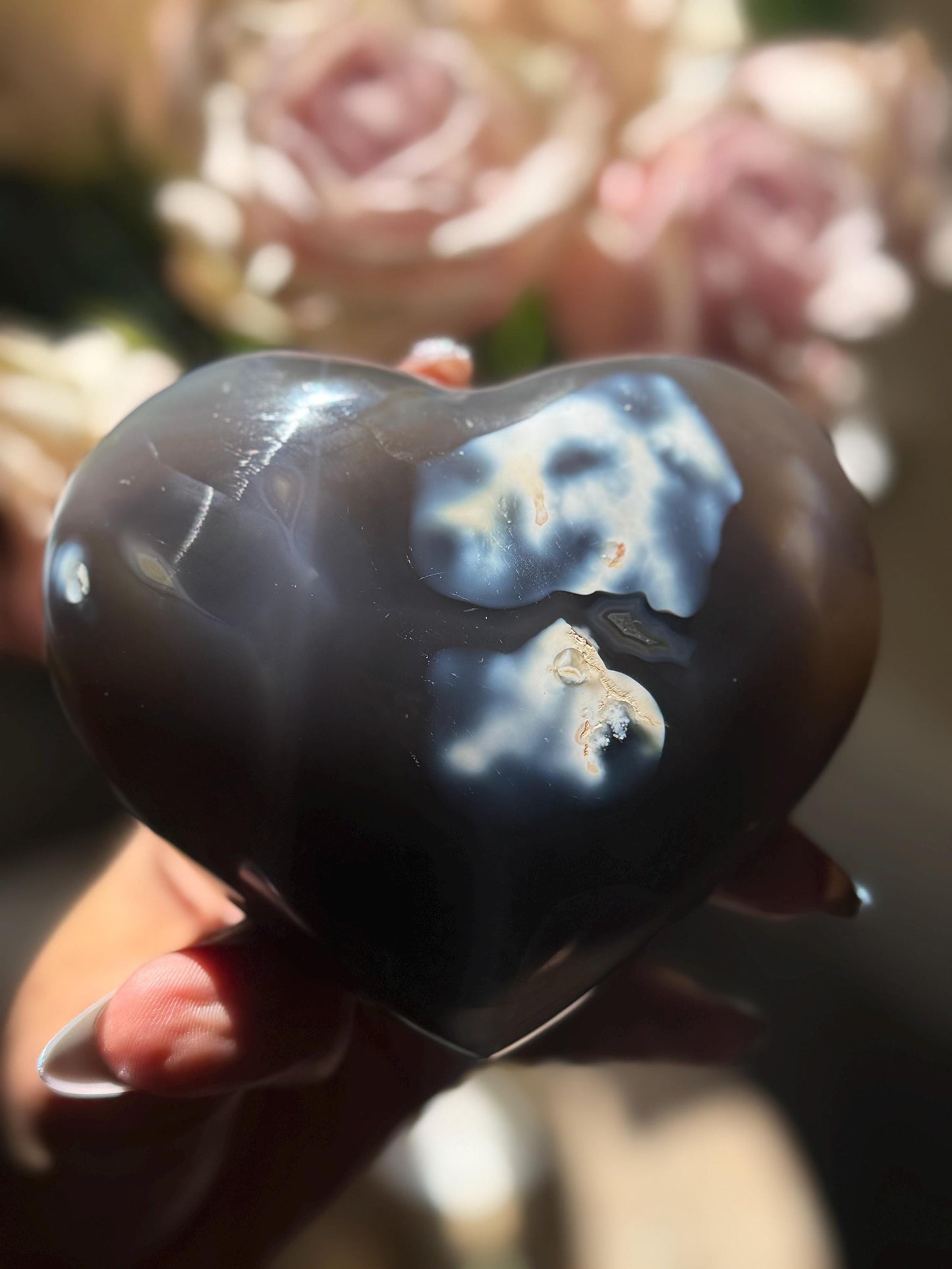 Orca Agate Heart, Orca Agate, Healing Crystals, Crystal Hearts, Crystals for Grieving, Crystal Gifts,
