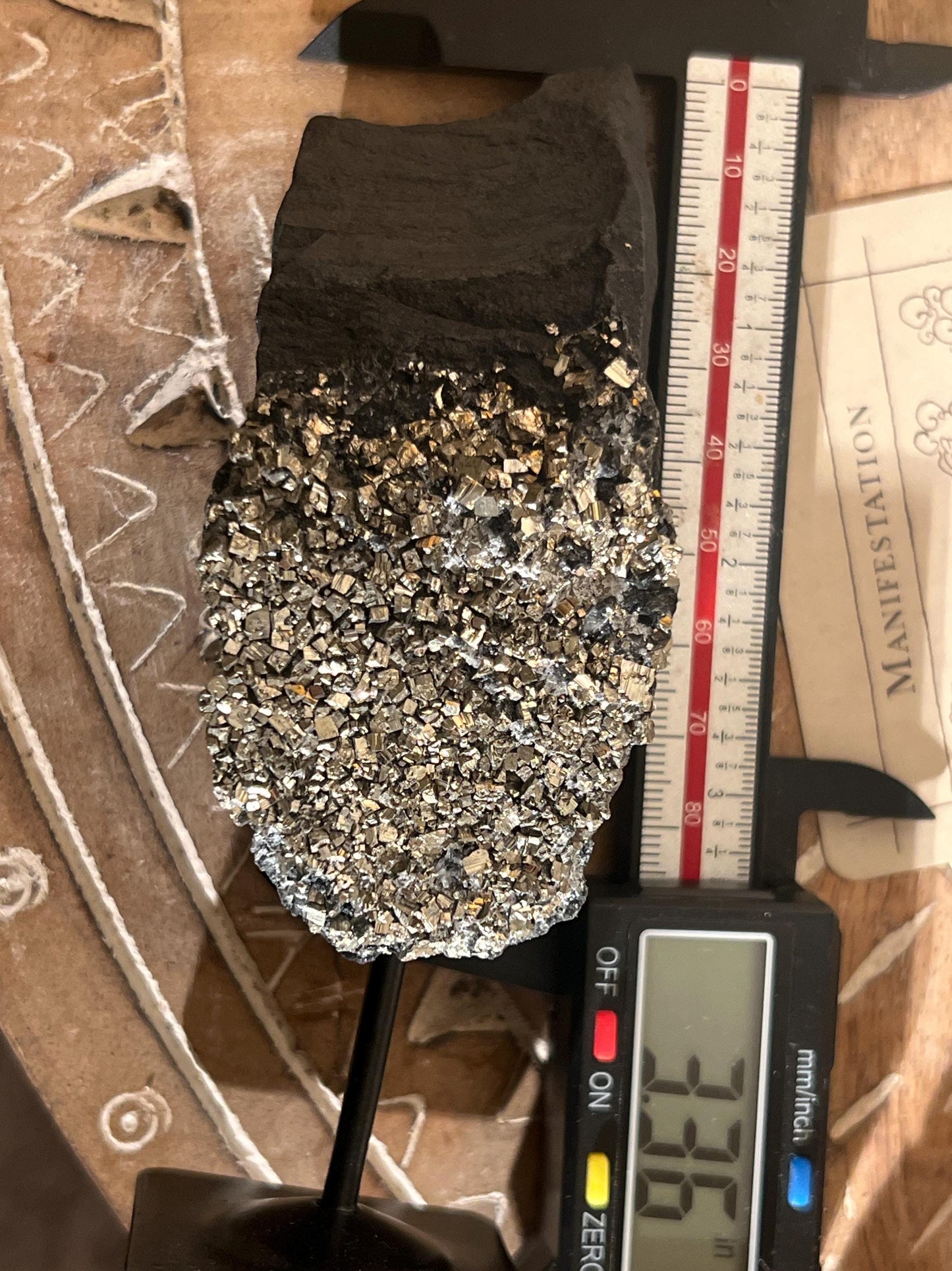 Shungite with Pyrite On Stand, Natural Shungite, Shungite with Pyrite, Raw Shungite, Crystal Gifts, Metaphysical Gifts, Spiritual Decor