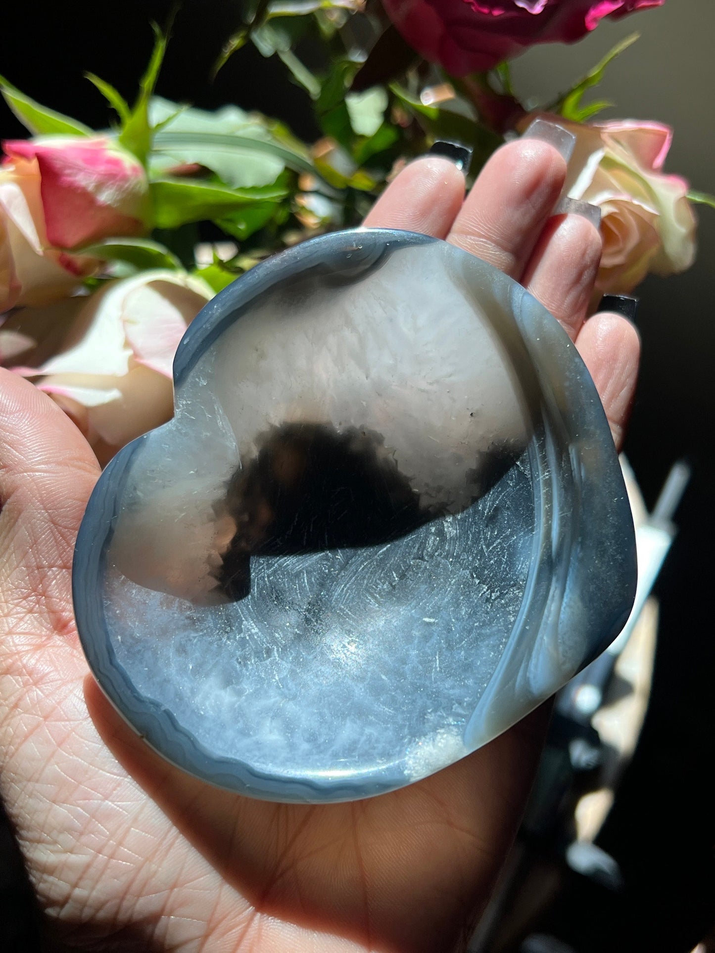 Mini Crystal Bowl Set, Oraca Agate, Blue Agate Bowl, Altar Bowl, Altar Gifts, Crystal Gifts, Spiritual Gifts, Crystal Lot, Crystal Bowls