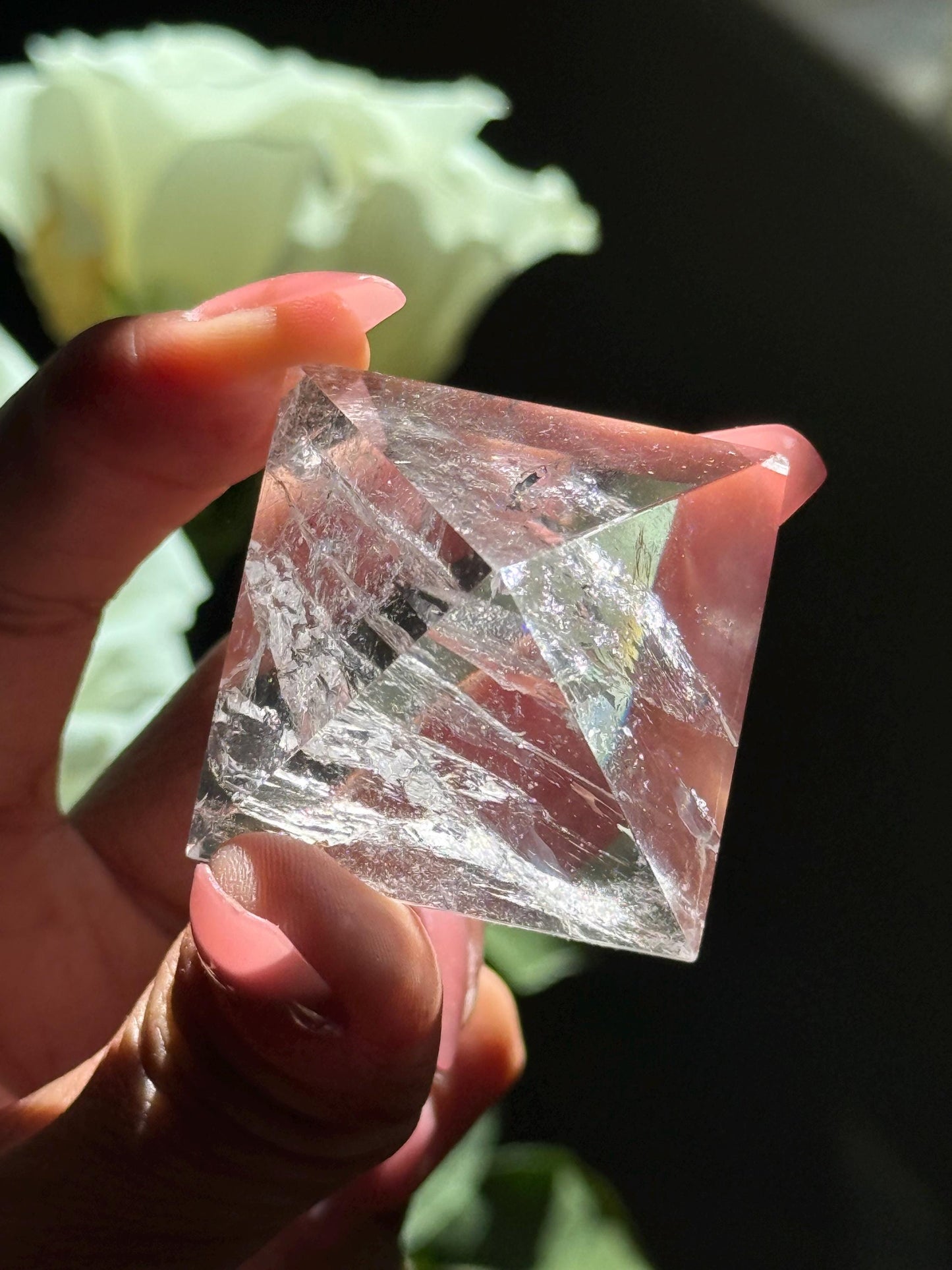 Natural Clear Quartz Pyramid, Rainbow Clear Quartz, Spiritual Home Decoration, Egyptian Pyramid Decoration, High Frequency Quartz, Pyramid
