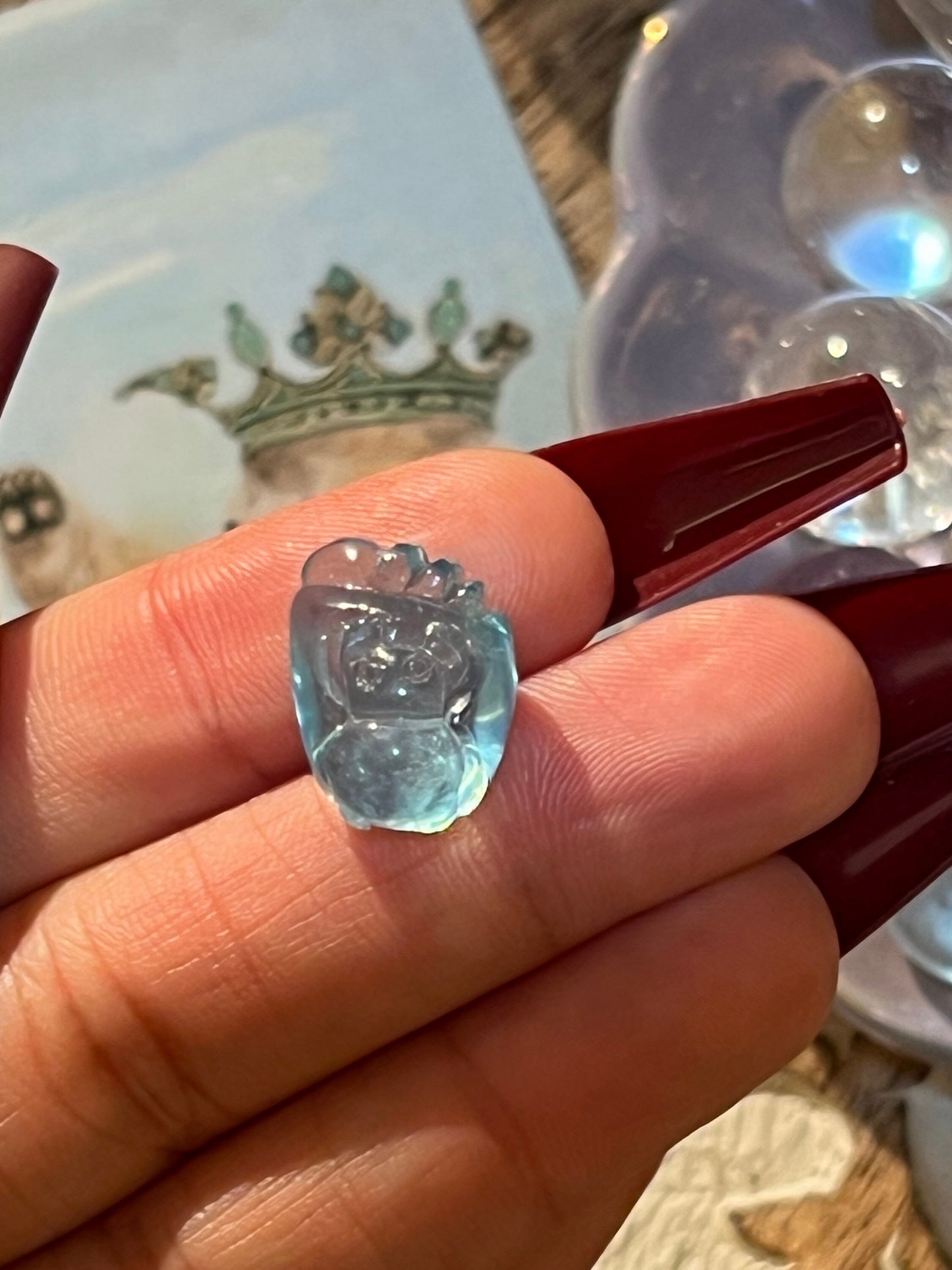 Aquamarine Foot Charm, Blue Aquamarine, Gemstone, Aquamarine Jewelry, Aquamarine Gemstone, Aquamarine Gifts, Crystal Carvings,