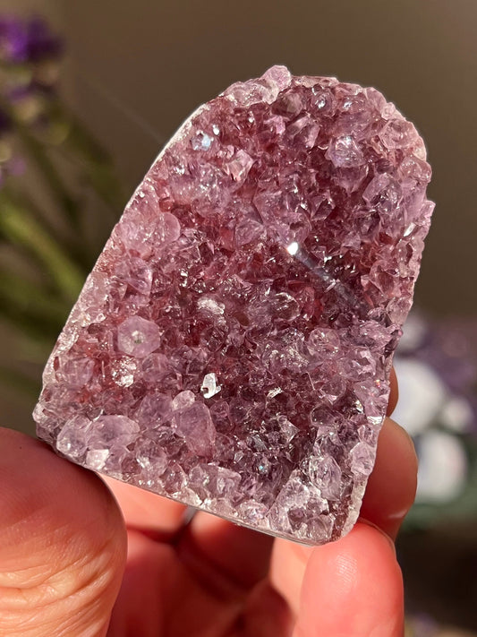 Small Sugar Druzy Geode, Sugar Agate Druzy Amethyst From Uruguay, Druzy Crystals, Cut base amethyst,