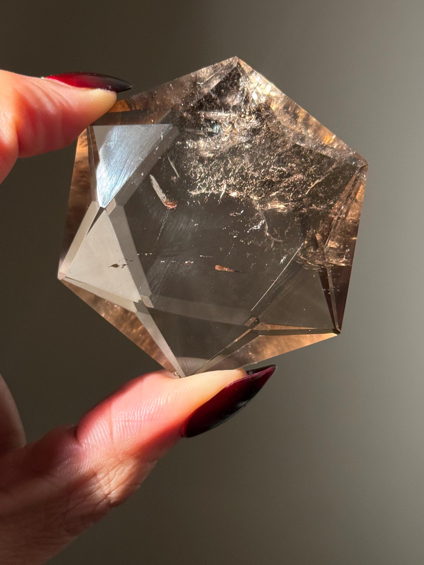 Crystal Hexagon Faceted Quartz, Star Of David Quartz, Faceted Smoky Quartz, Merkaba Quartz, Metaphysical Gifts, Crystal Gifts