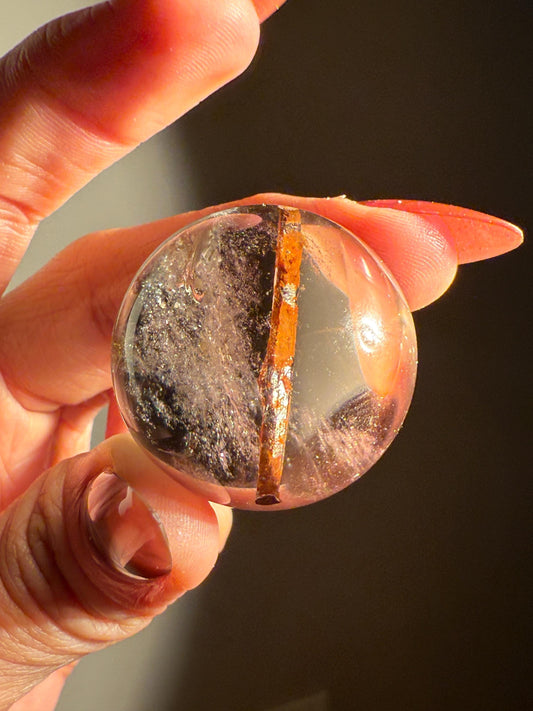 Red Rutile Quartz, Copper Rutilated Quartz Sphere, Copper Rutile, Rutilated Quartz, Crystals, Crystal Gifts, Unique Gift Idea,