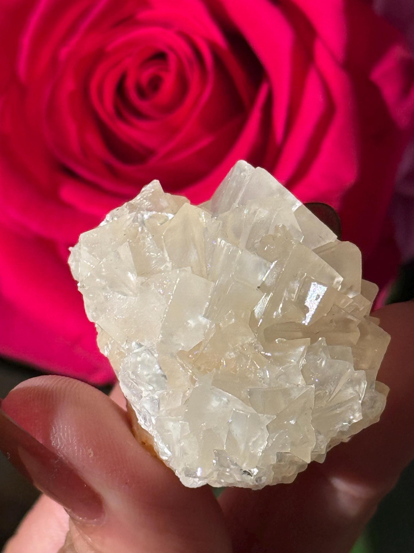 Cubic Calcite Specimen, Calcite From India, Raw Calcite, UV reactive Calcite from India, Fluorescent Mineral Specimen, MINI SIZE