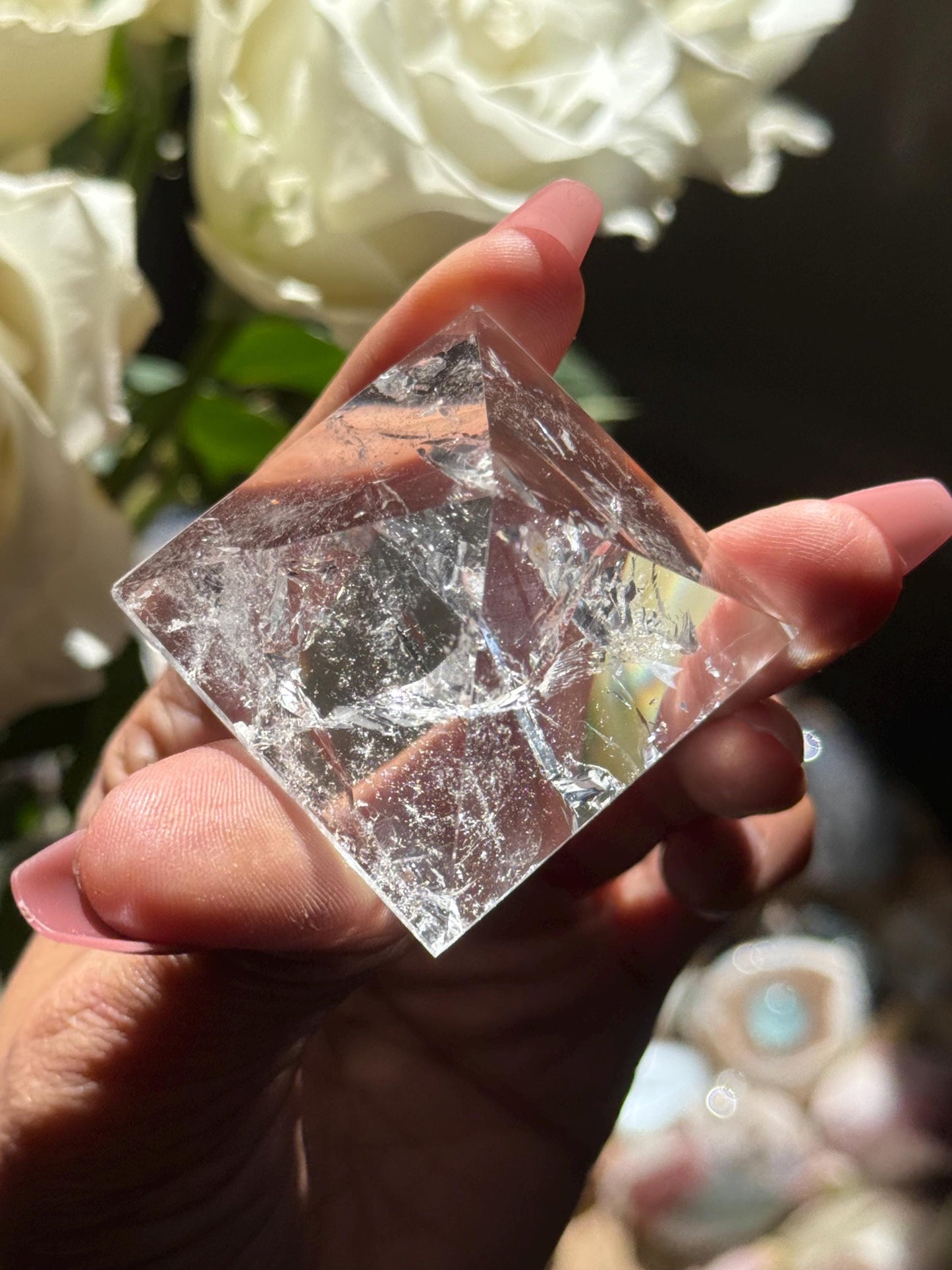 Natural Clear Quartz Pyramid, Clear Quartz Pyramid, Spiritual Home Decoration, Egyptian Pyramid Decoration, High Frequency Quartz, Pyramid