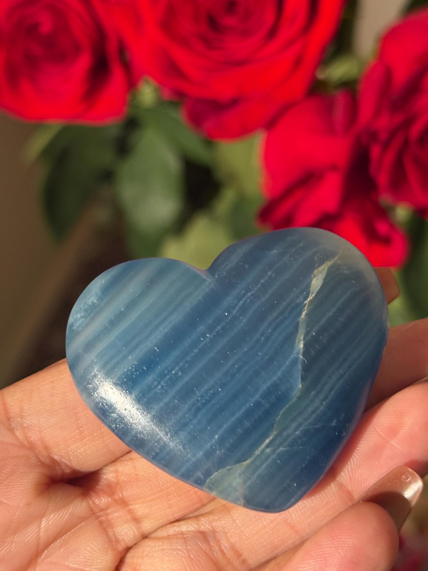 Blue Onyx Heart, BLUE ONYX, Lemurian Aquatine Heart, Crystal Gifts, Metaphysical Gifts, Valentines day Gift, Crystal Hearts, MINI