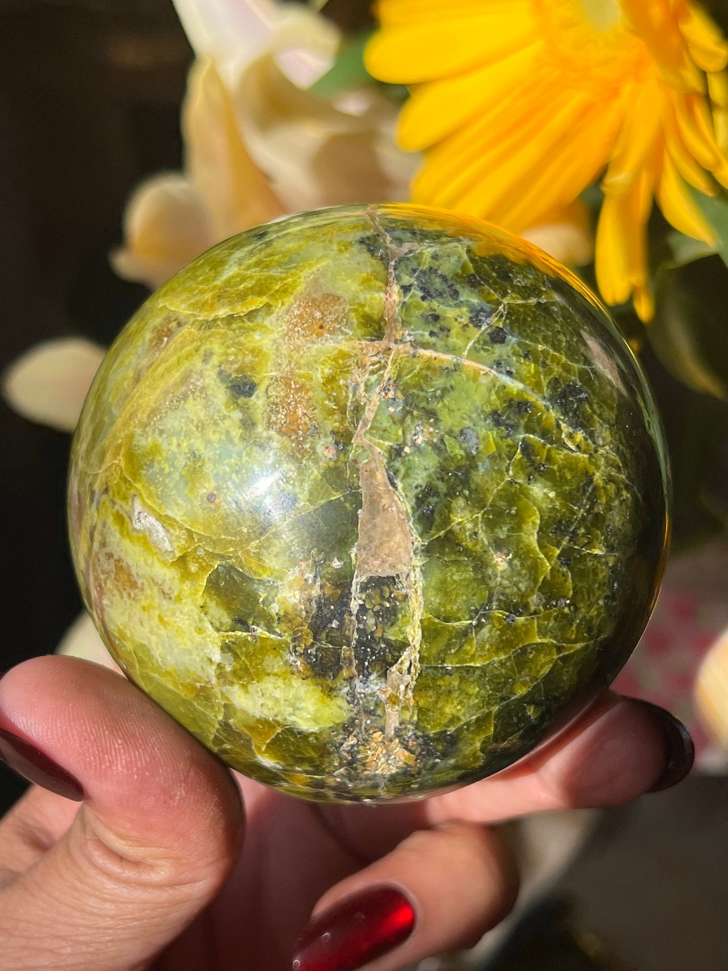 Large Green Opal, Green Opal Stone, Pistachio Opal, Opal Freeform, Palm Stone, Heart Chakra Healing Crystal, Crystals for Greif,