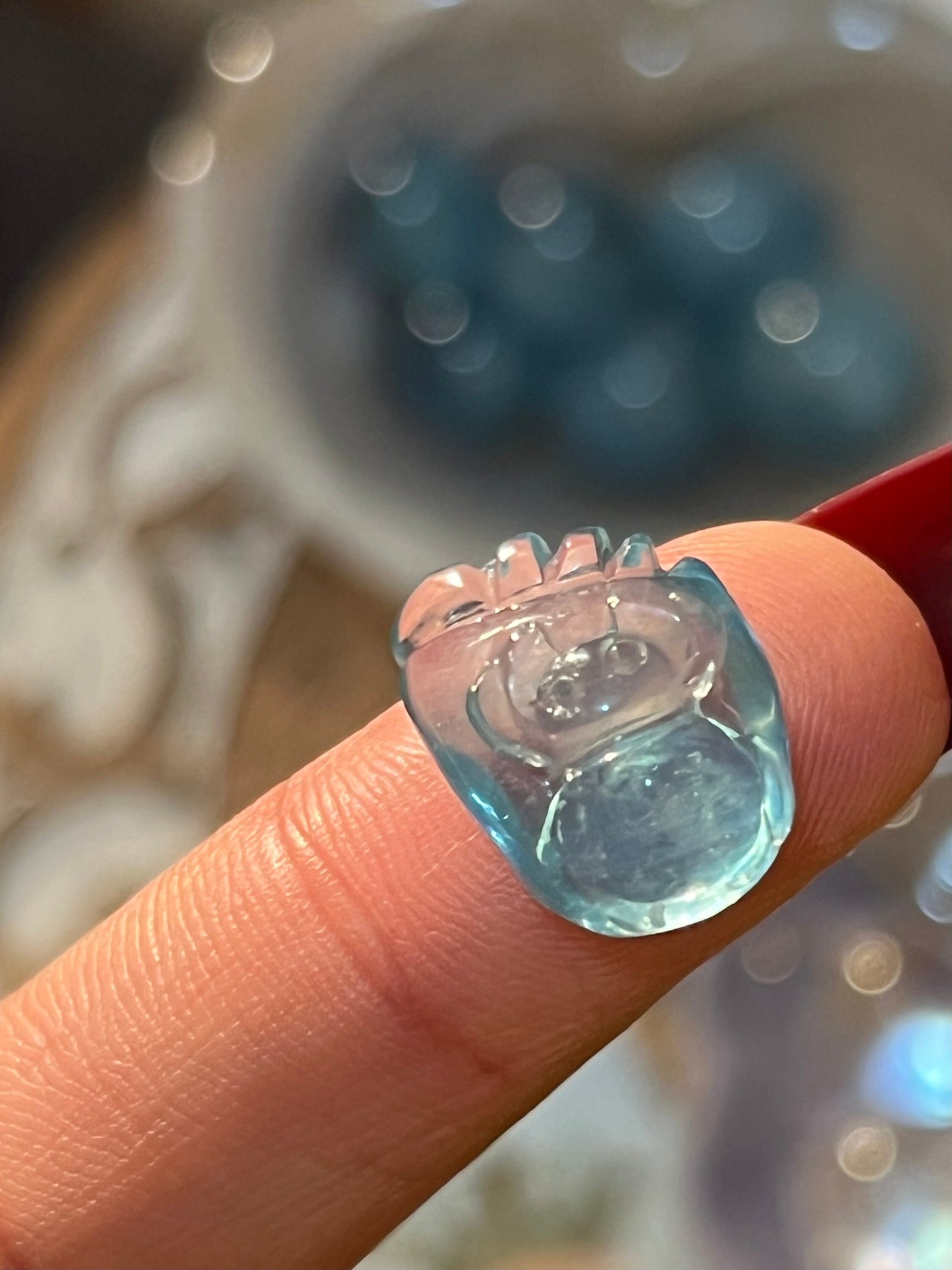 Aquamarine Foot Charm, Blue Aquamarine, Gemstone, Aquamarine Jewelry, Aquamarine Gemstone, Aquamarine Gifts, Crystal Carvings,