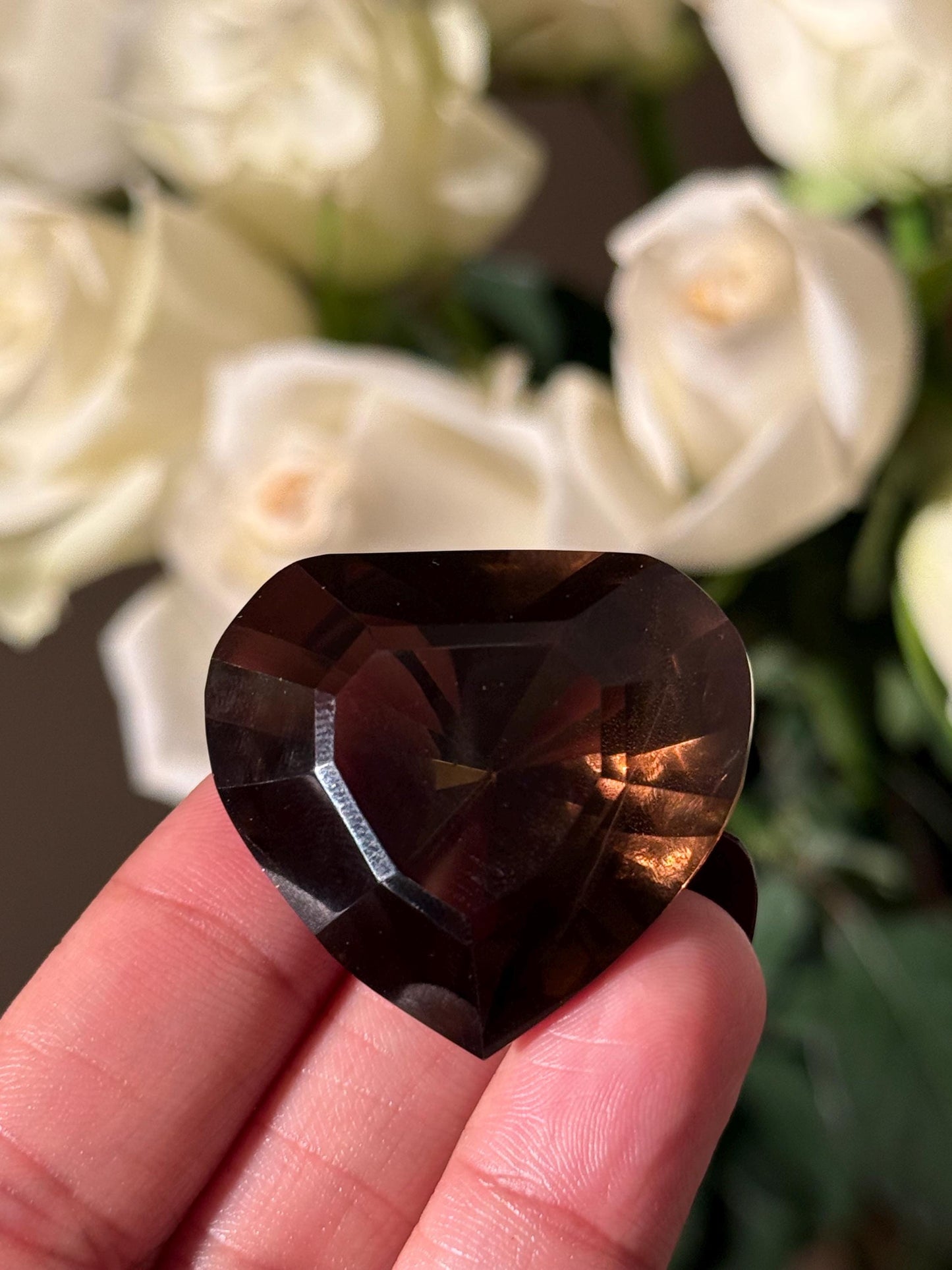 Faceted Smoky Quartz Heart, Smoky Quartz Heart, Highest Quality Quartz, Faceted Crystals, Faceted Smoky Quartz, Crystal Gifts,