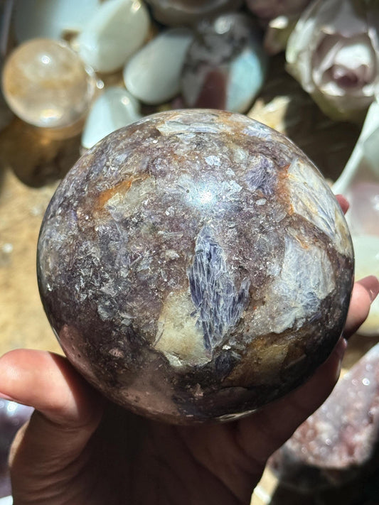 Large Lepidolite Sphere, Purple Mica Crystal, Muscovite Crystal, Purple Mica, Crystal Ball, Large, Lepidiolite