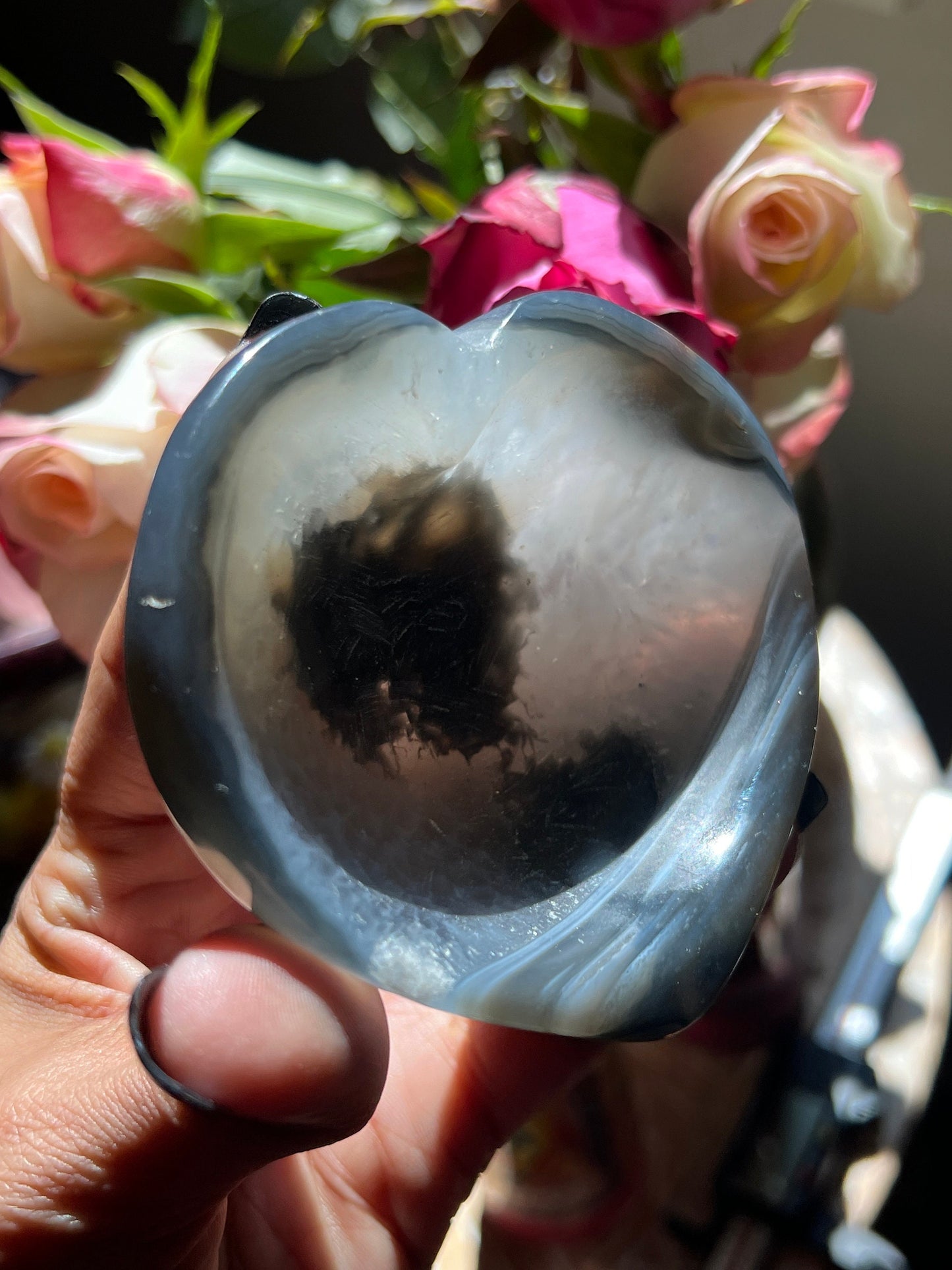 Mini Crystal Bowl Set, Oraca Agate, Blue Agate Bowl, Altar Bowl, Altar Gifts, Crystal Gifts, Spiritual Gifts, Crystal Lot, Crystal Bowls