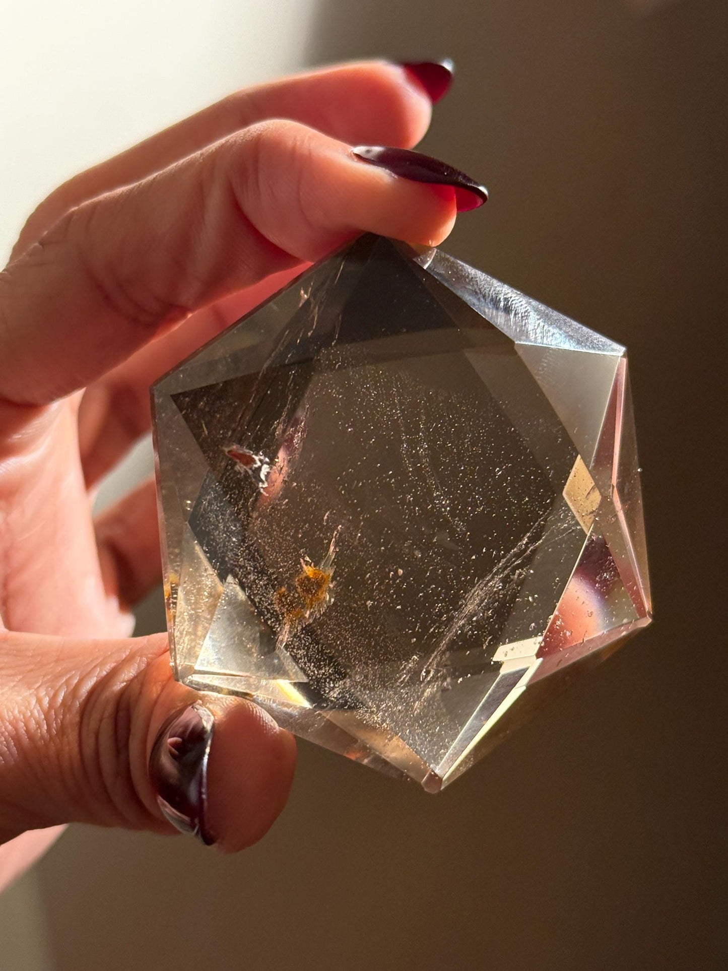 Crystal Hexagon Faceted Quartz, Star Of David Quartz, Faceted Smoky Quartz, Merkaba Quartz, Metaphysical Gifts, Crystal Gifts