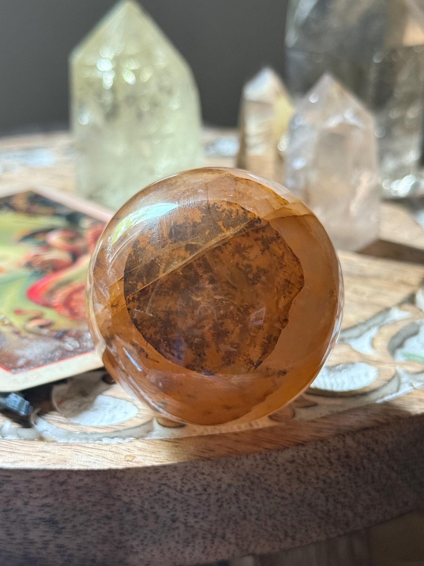 Dendritic Quartz Sphere, Girasol Quartz With Dendrites, Dendritic, Giralsol sphere Healing Crystals, Crystals, Metaphysical Crystals