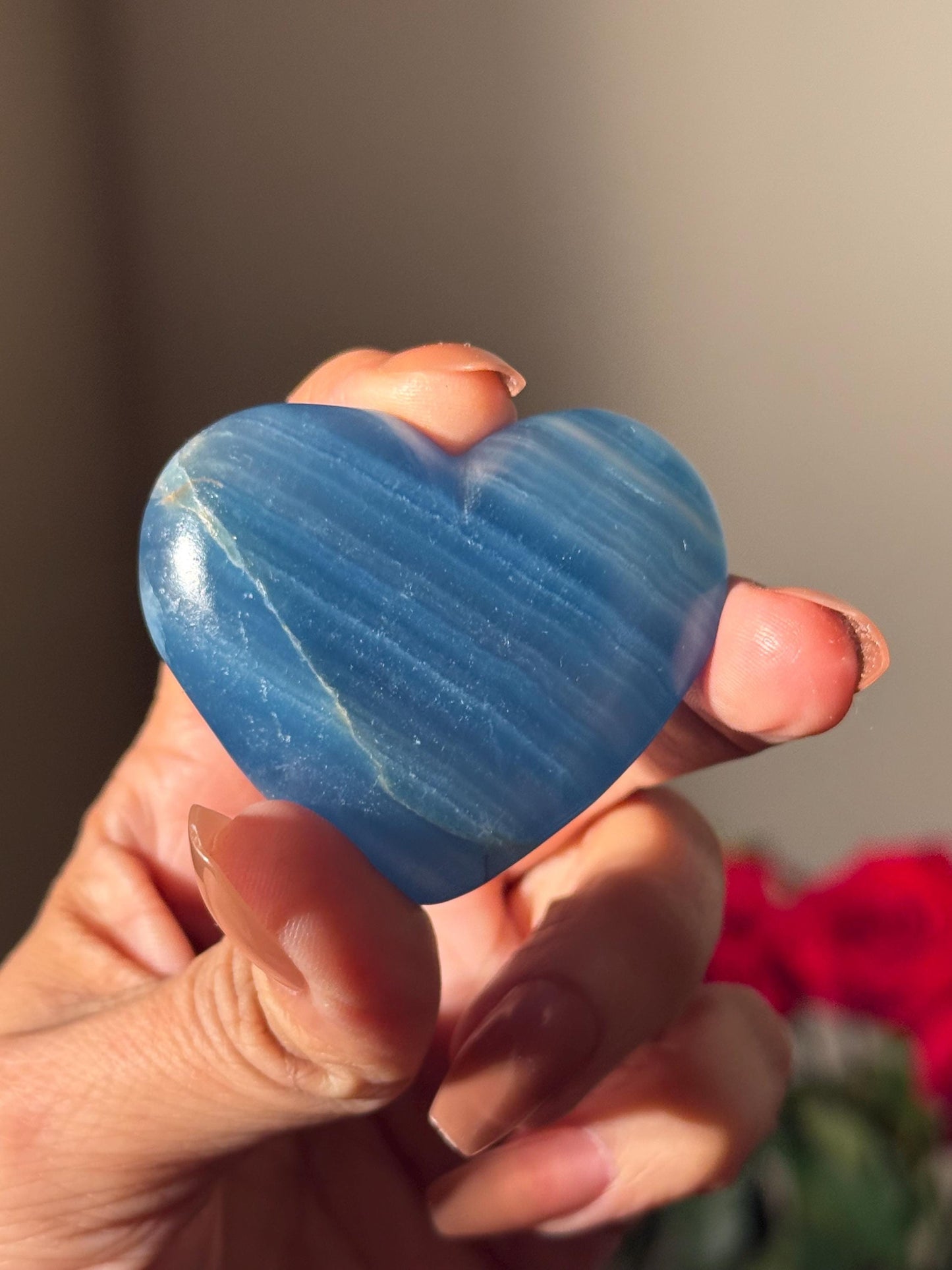 Blue Onyx Heart, BLUE ONYX, Lemurian Aquatine Heart, Crystal Gifts, Metaphysical Gifts, Valentines day Gift, Crystal Hearts, MINI