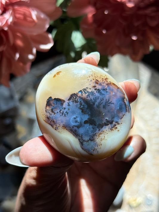 Dendritic Agate Palm stone Purple - Unique Agate stone for meditation and gifts