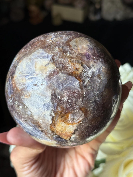 Large Lepidolite Sphere, Purple Mica Crystal, Muscovite Crystal, Purple Mica, Crystal Ball, Large, Lepidiolite