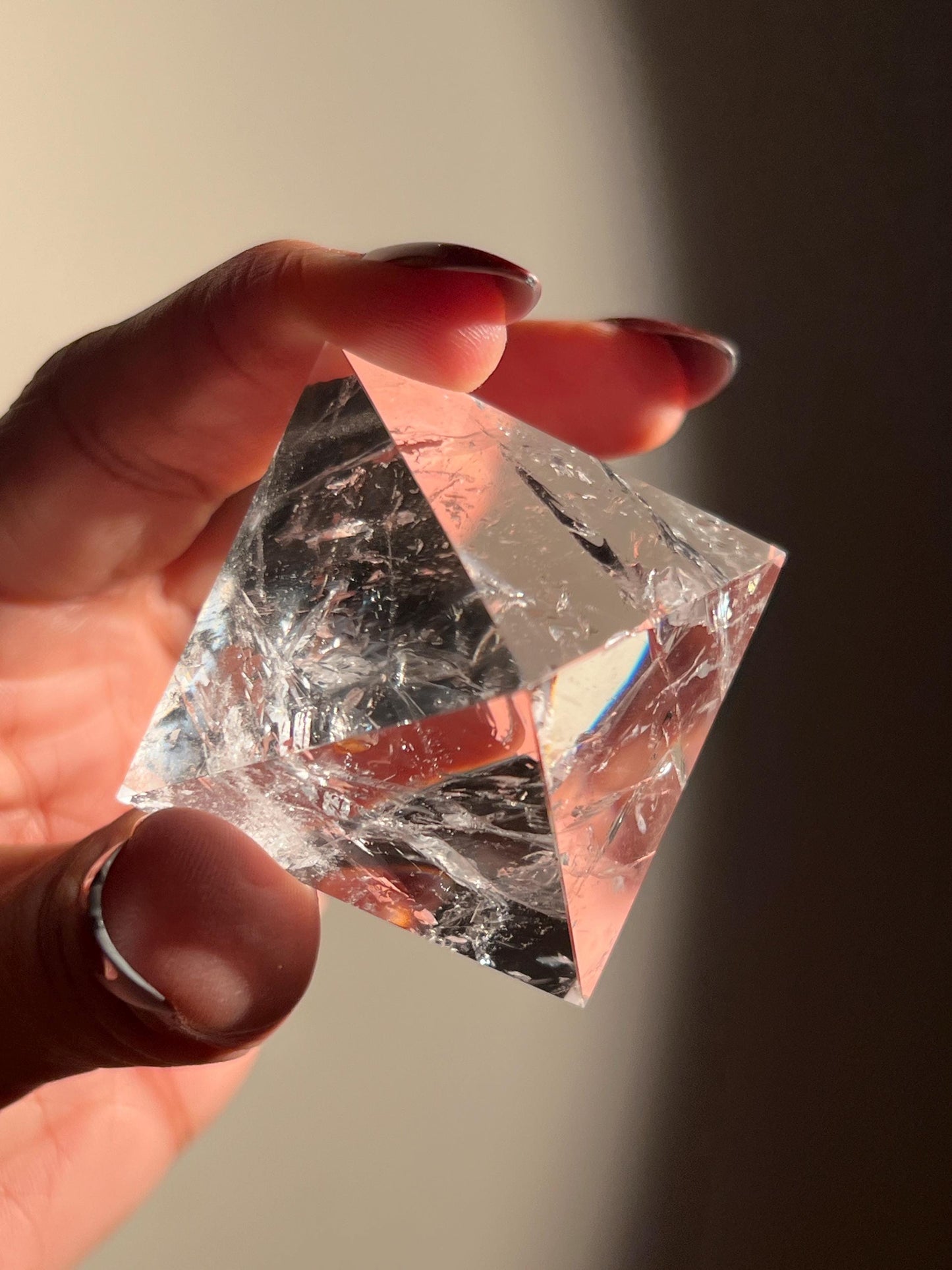 Natural Clear Quartz Pyramid With Chevron Patterns, Crystal Pyramid, Crystal Carvings, Clear Quartz, Spiritual Gifts, Crystal Gifts, Pyramid