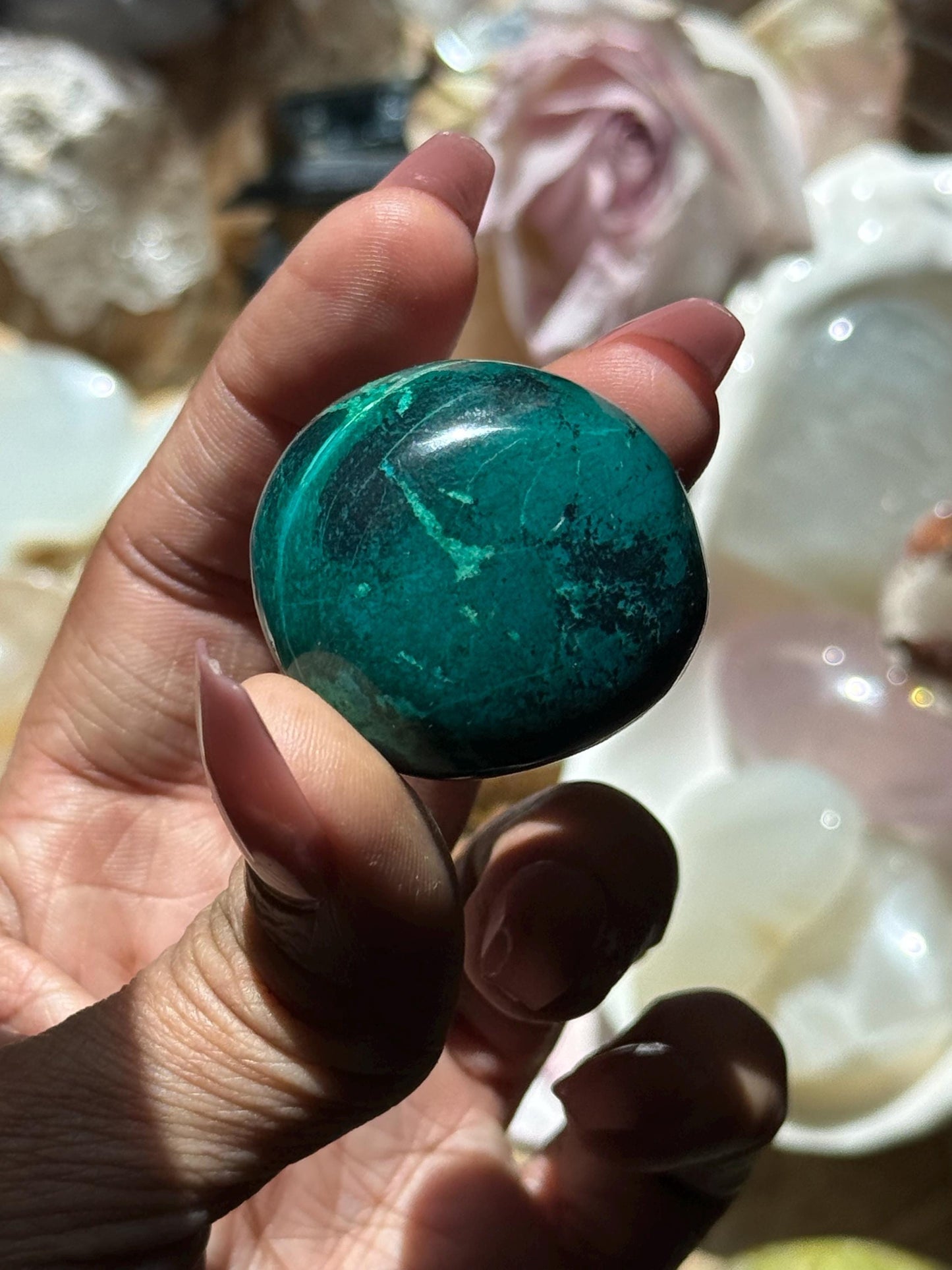 Chrysocolla tumble, Polished Chrysocolla, Natural Chrysocolla, Malachite Chrysocolla Tumble, Crystal Gifts, Tumble Crystals, SMALL