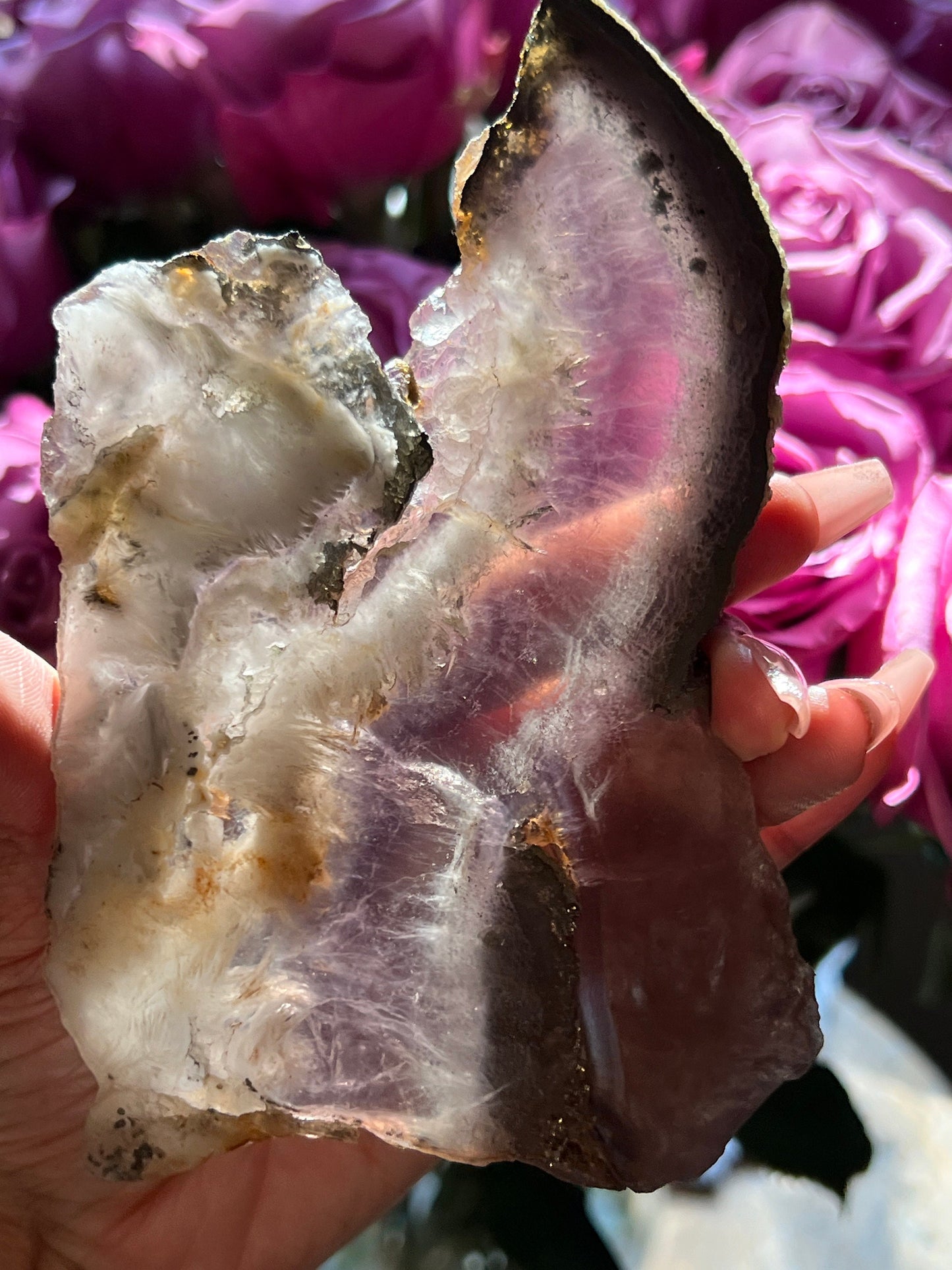 Small Fluorite slab with, Pyrite & Barite Slab, Fluorite slab, Crystal slabs, lavender fluorite, Crystal Gifts, Lavender Fluorite, SMALL