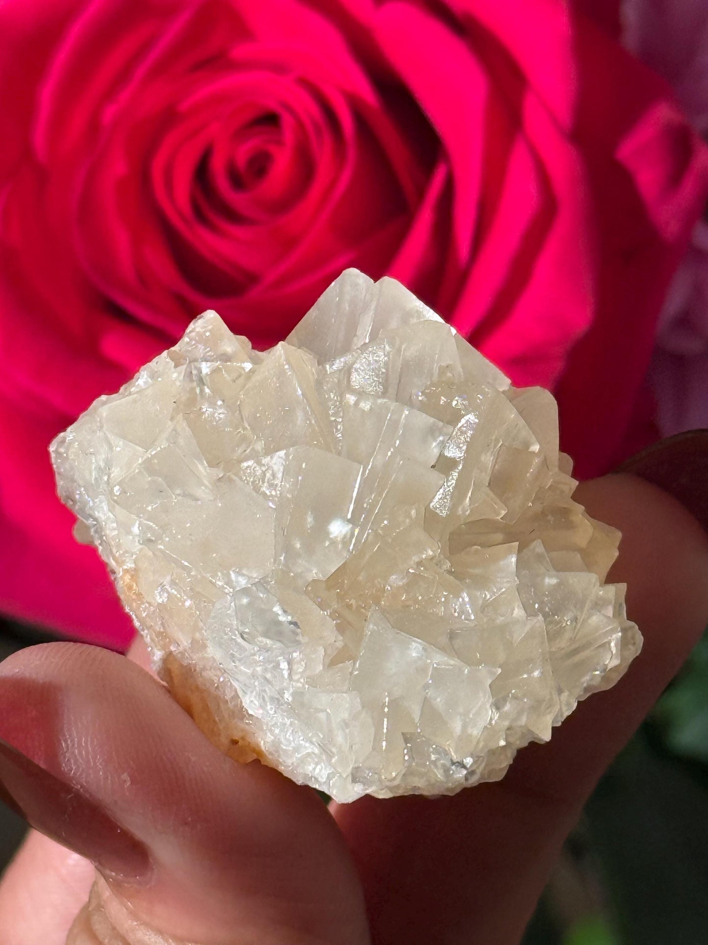 Cubic Calcite Specimen, Calcite From India, Raw Calcite, UV reactive Calcite from India, Fluorescent Mineral Specimen, MINI SIZE