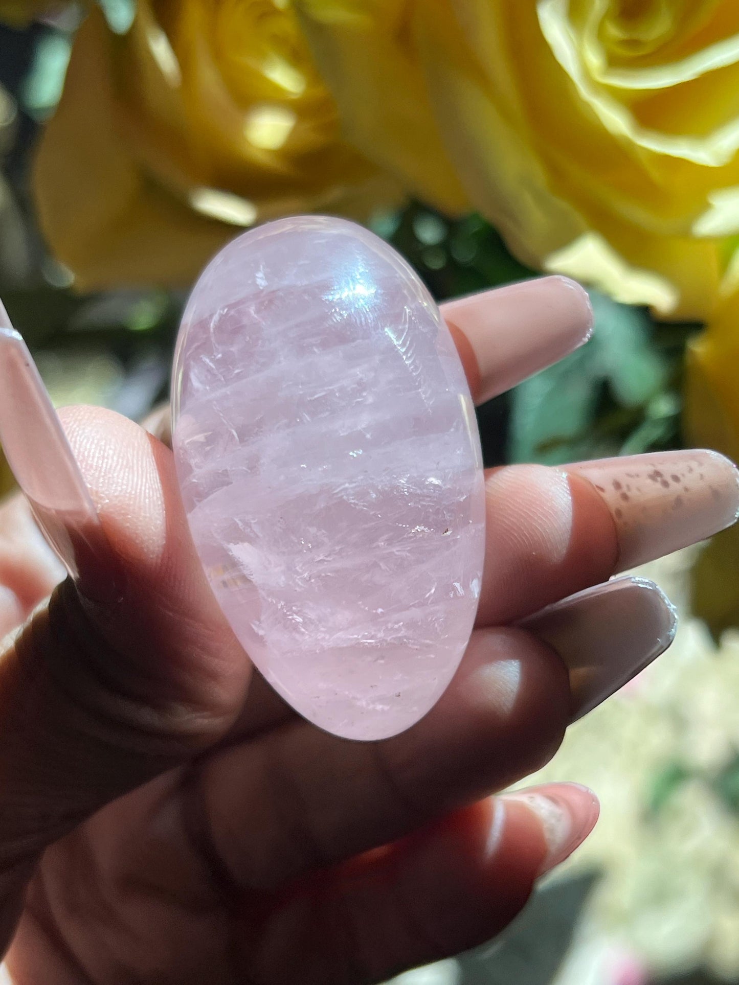 Star Rose Quartz Lingam, Shiva Lingam, Crystal Shiva Lingam, Rose Quartz Tumble
