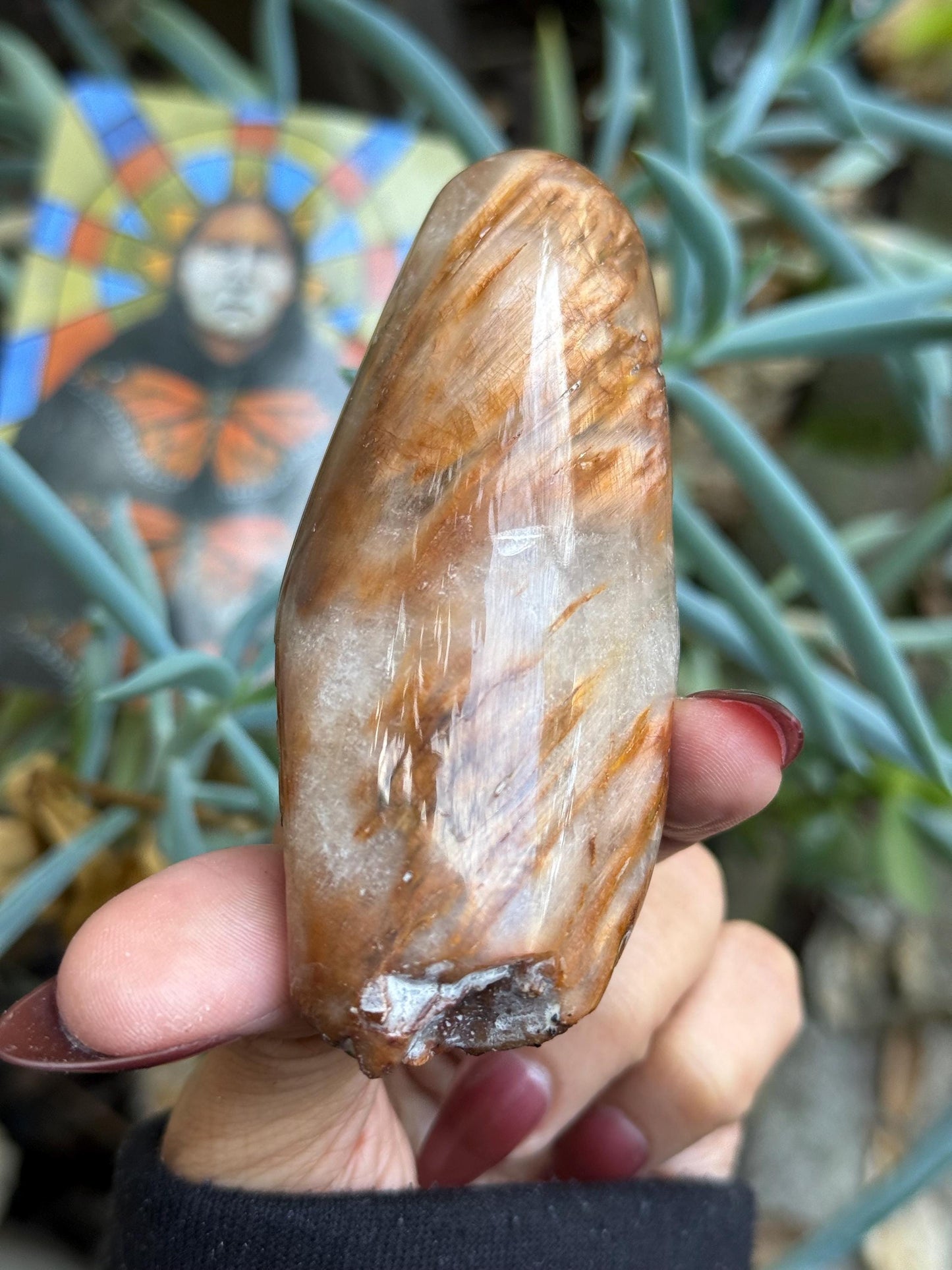 Rabbit Hair Quartz, Orange Rutilated Quartz, Amphibole Quartz, Rutilated Quartz, Amphiboles, Rough Polished Amphibole, Crystal Gifts, SMALL