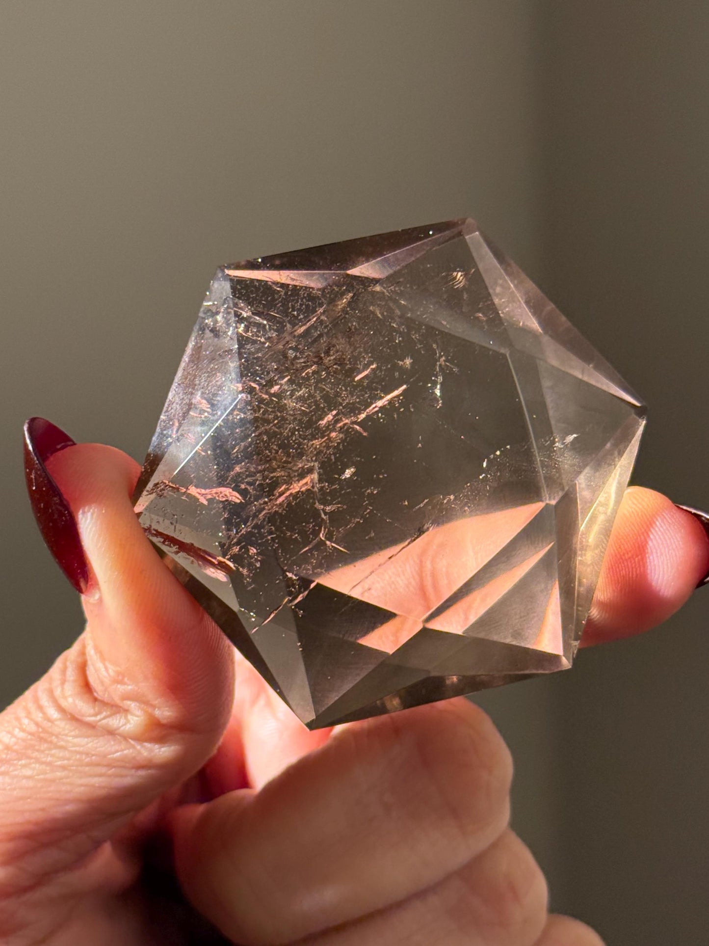 Crystal Hexagon Faceted Quartz, Star Of David Quartz, Faceted Smoky Quartz, Merkaba Quartz, Metaphysical Gifts, Crystal Gifts