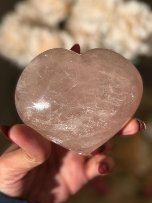 Star Flash Rose Quartz Heart, Rose Quartz Heart, Rose Quartz, Crystals For Love, Crystal Gifts, Crystal hearts, Double Star Rose Quartz